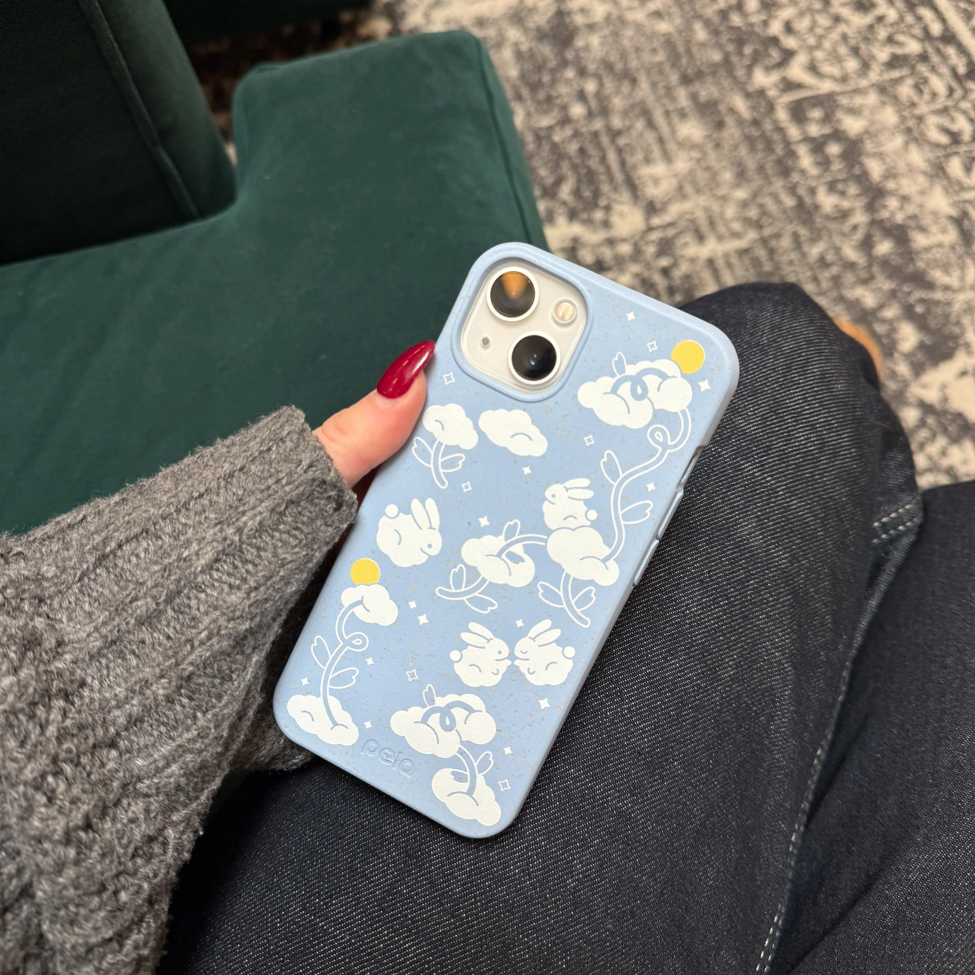Powder Blue Fluffy Flower Google Pixel 9 Pro XL Case - Image 2