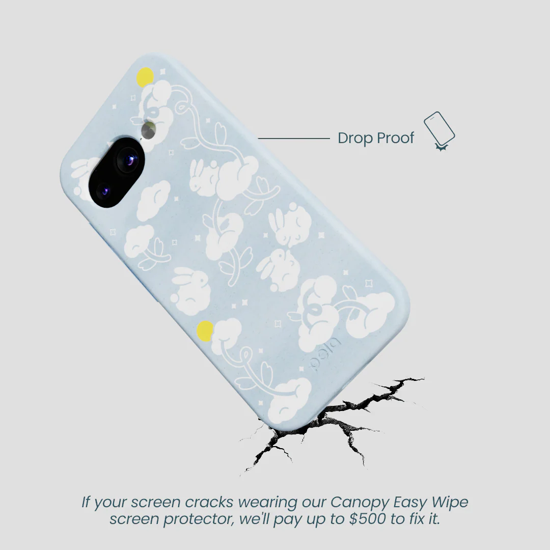 Powder Blue Fluffy Flower Google Pixel 9a Case - Image 5