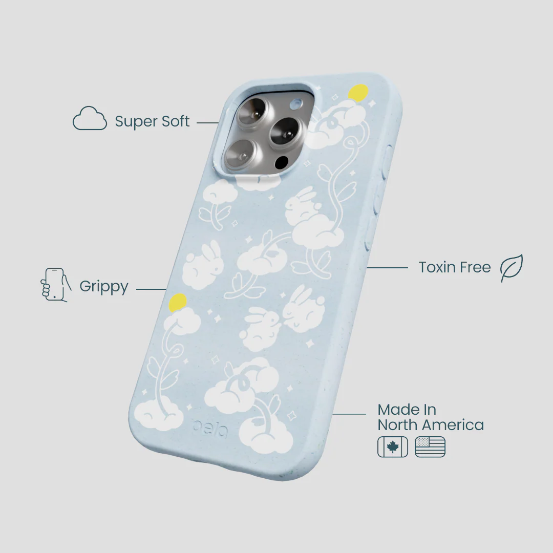 Powder Blue Fluffy Flower iPhone 16 Pro Case - Image 4