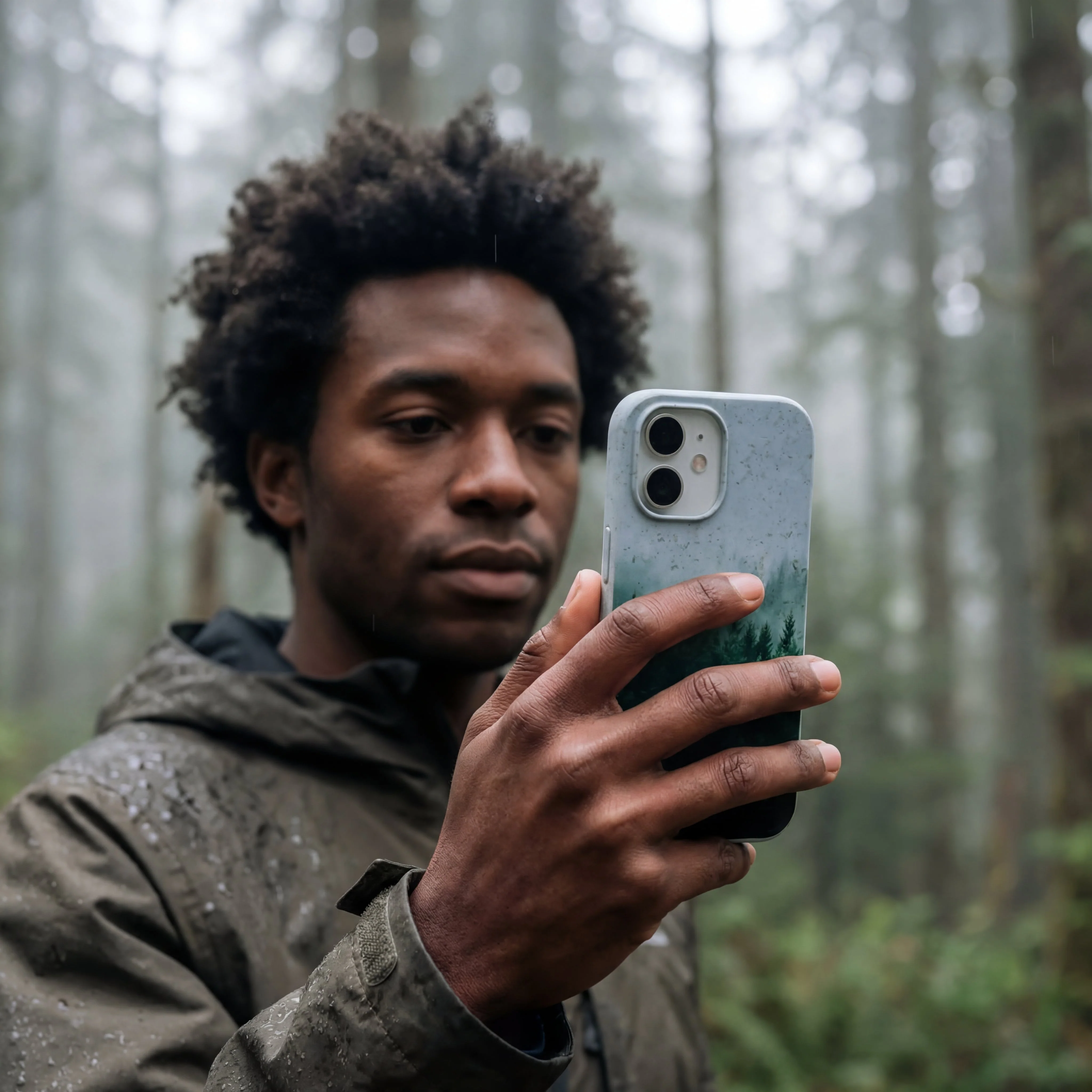 Powder Blue Forest Mist iPhone 16 Pro Max Case - Image 2
