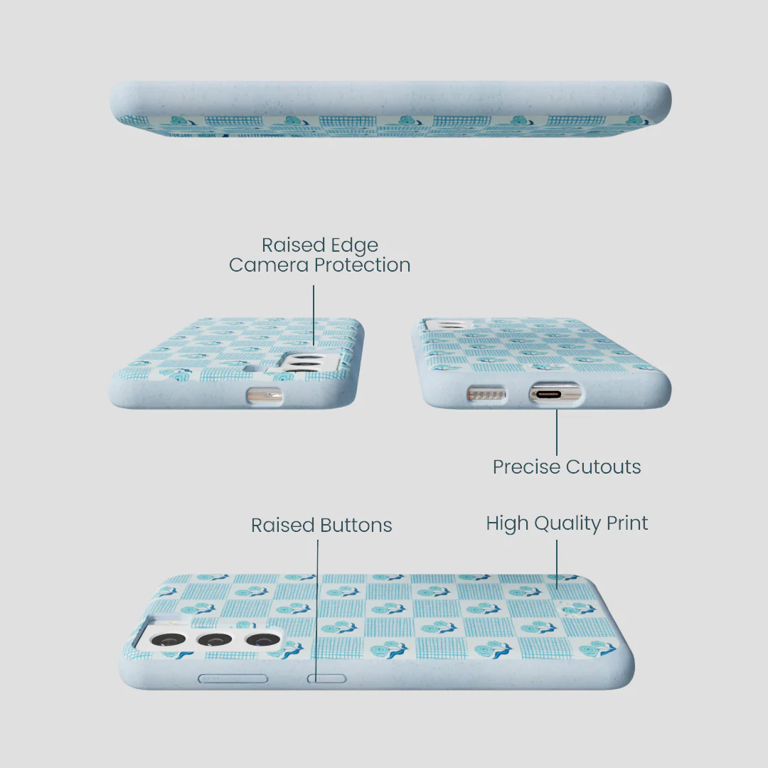 Powder Blue Garden Grid Samsung Galaxy S22 Case - Image 2