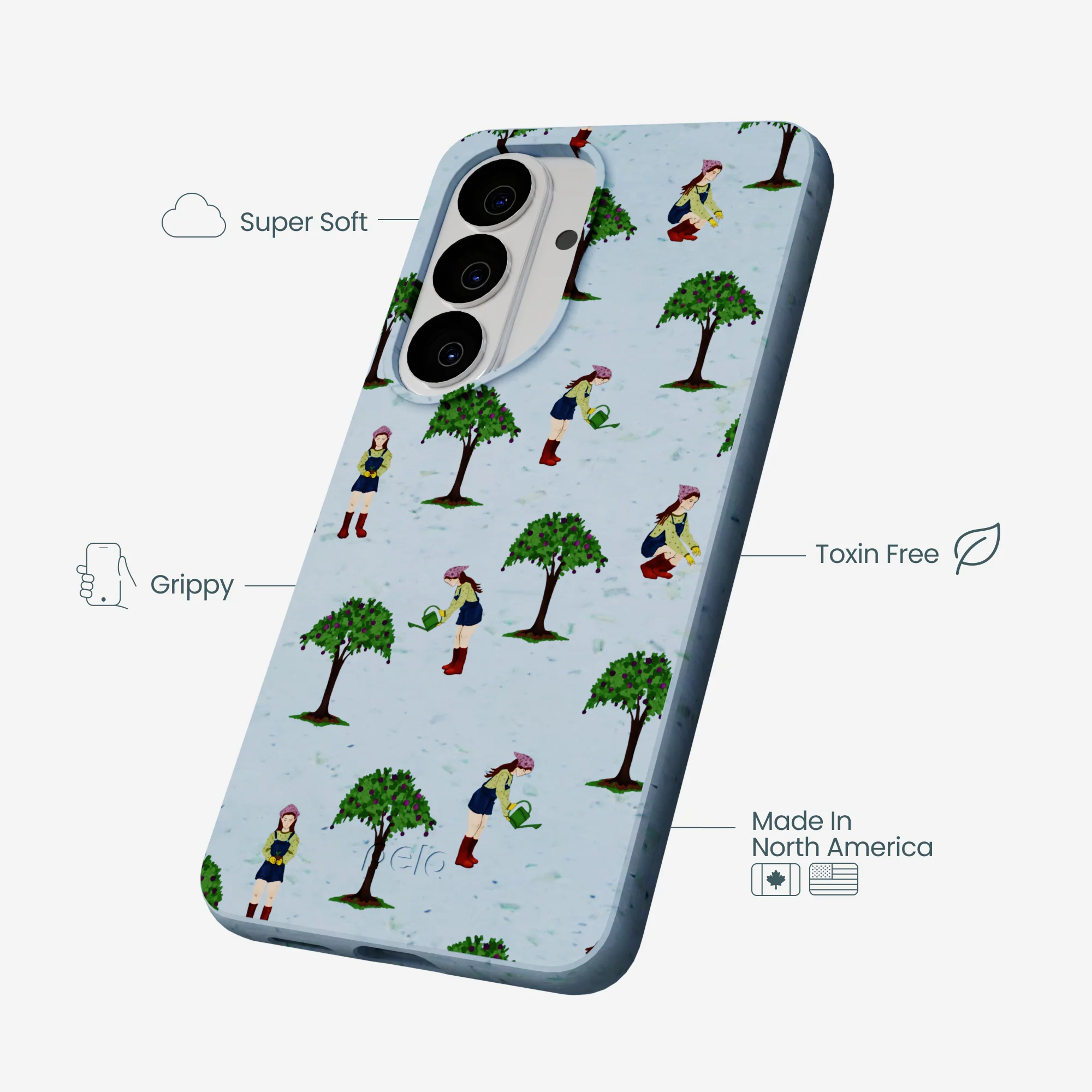 Powder Blue Gardening Girl Samsung Galaxy S26 Case - Image 3
