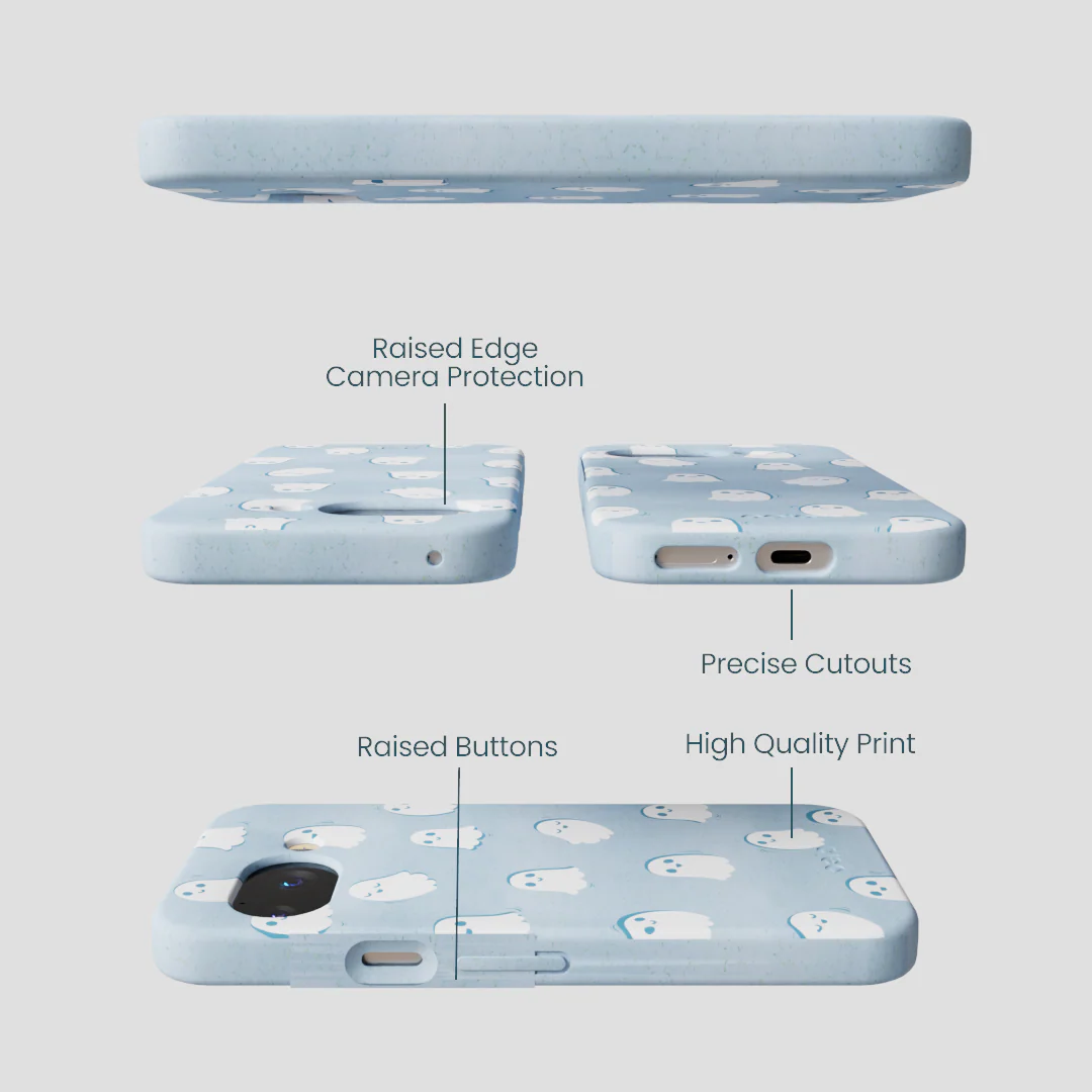 Powder Blue Ghostly Google Pixel 9a Case - Image 2