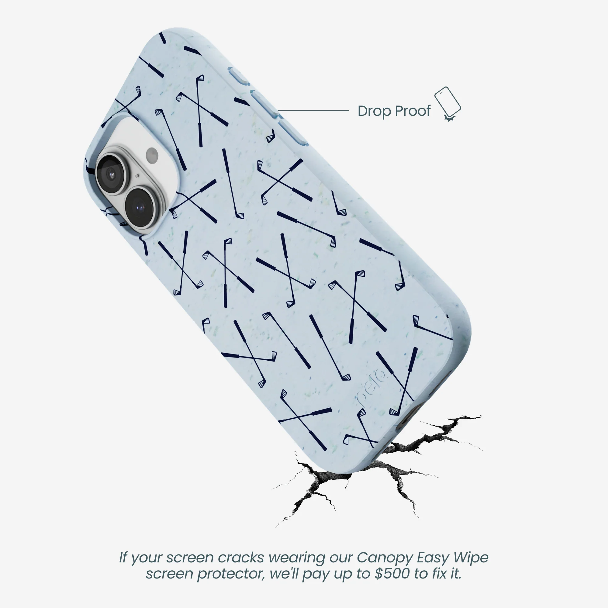 Powder Blue Golf Clubs iPhone 17 Case - Image 5