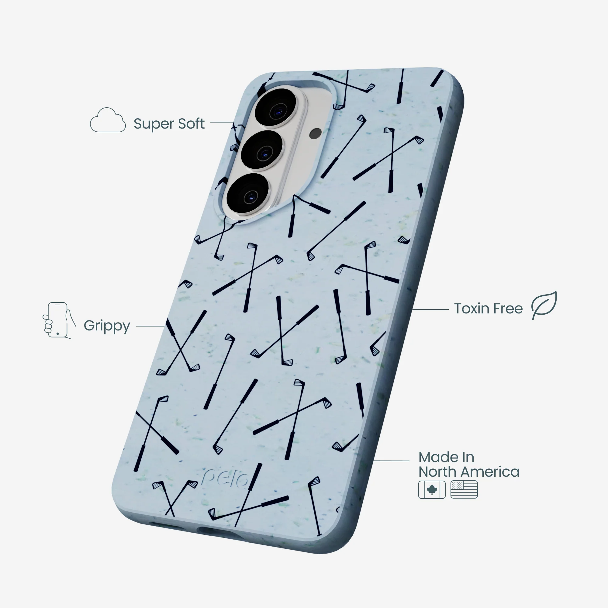 Powder Blue Golf Clubs Samsung Galaxy S26 Case - Image 3