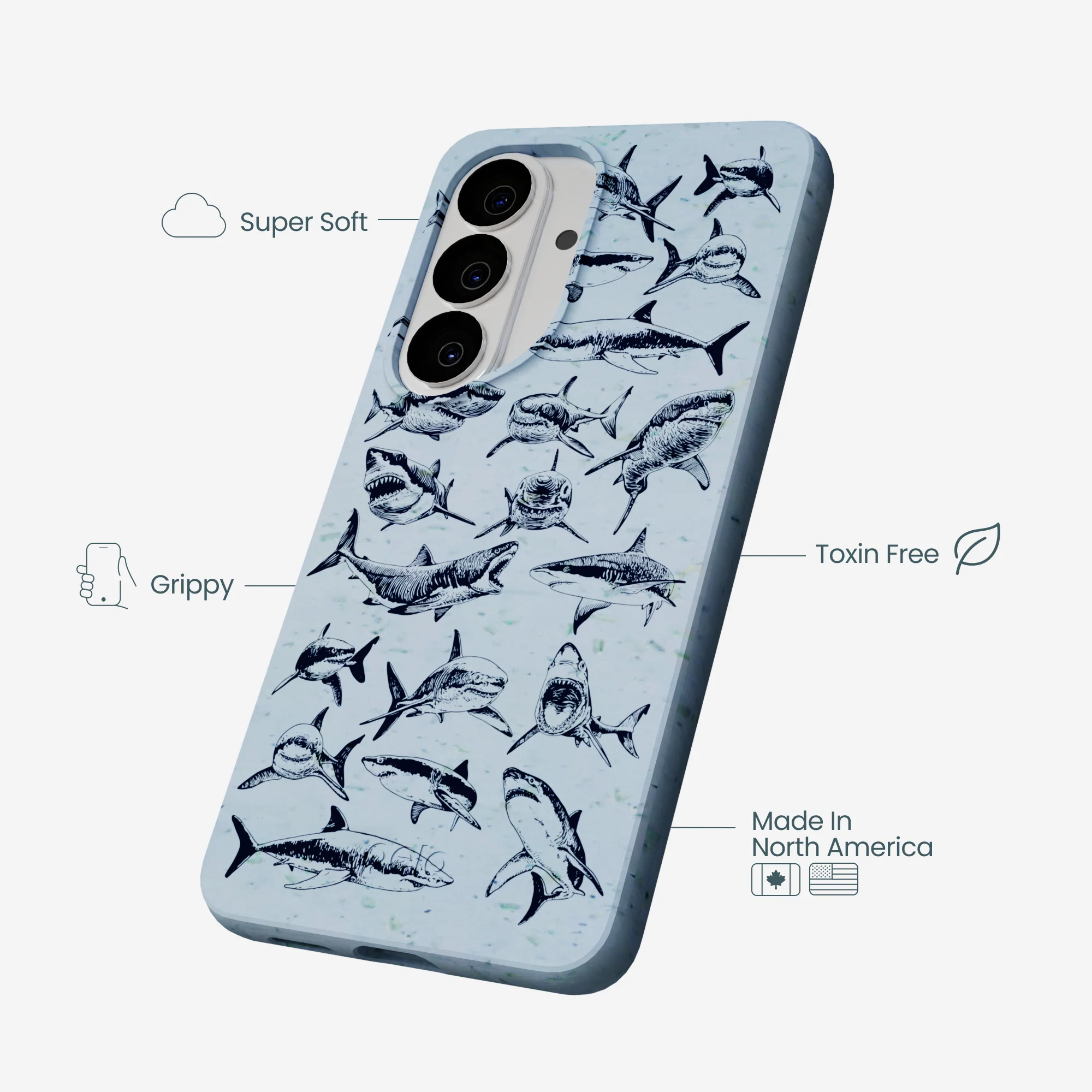 Powder Blue Great White Samsung Galaxy S26 Case - Image 3
