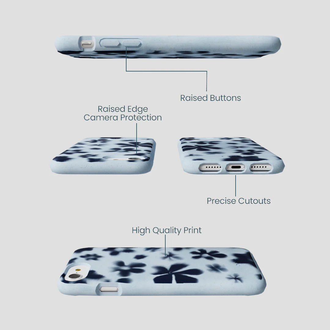 Powder Blue Hazy Daisies iPhone 6/6s/7/8/SE Case - Image 3