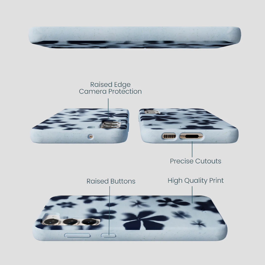 Powder Blue Hazy Daisies Samsung Galaxy S23+(Plus) Case - Image 3