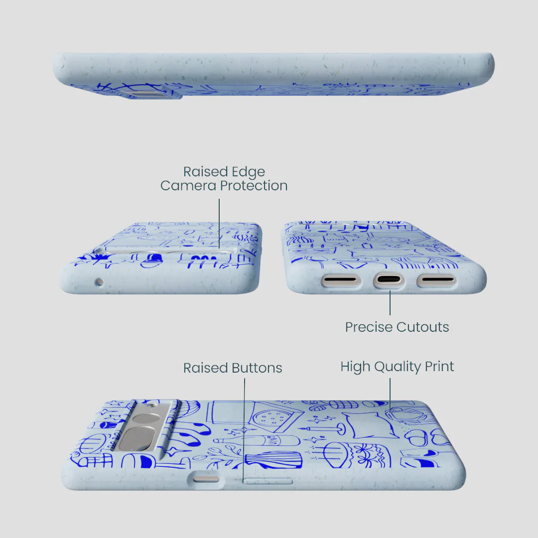 Powder Blue Home for Midnight Google Pixel 7 Pro Case - Image 3
