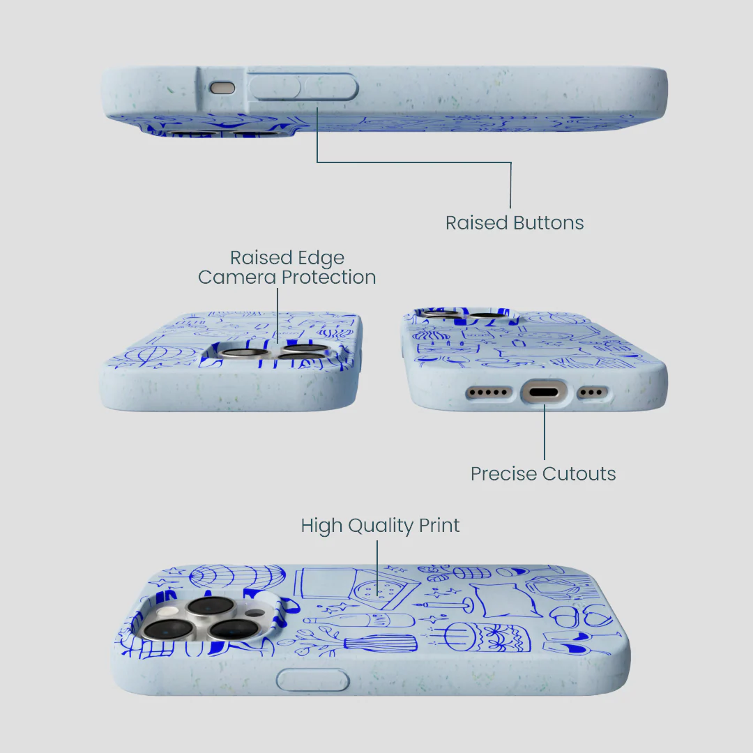 Powder Blue Home for Midnight iPhone 14 Pro Case - Image 3