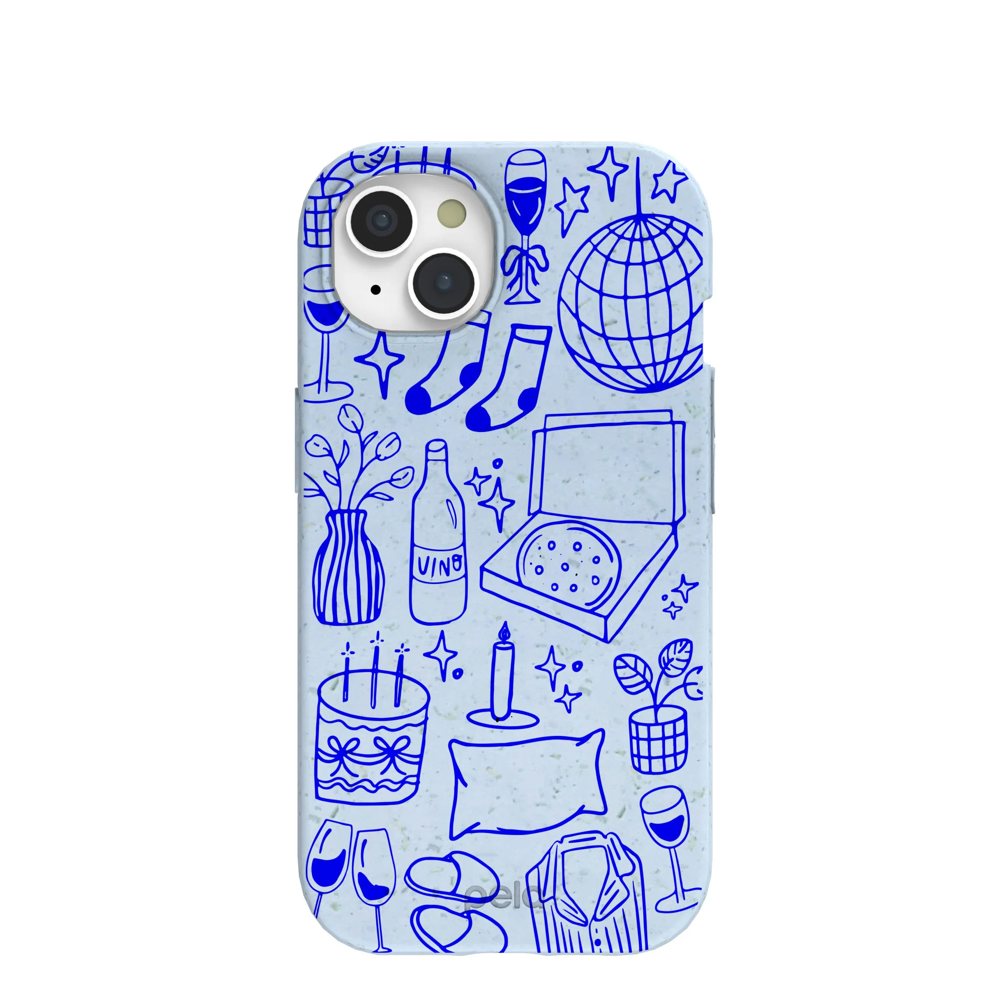 Powder Blue Home for Midnight iPhone 15 Case