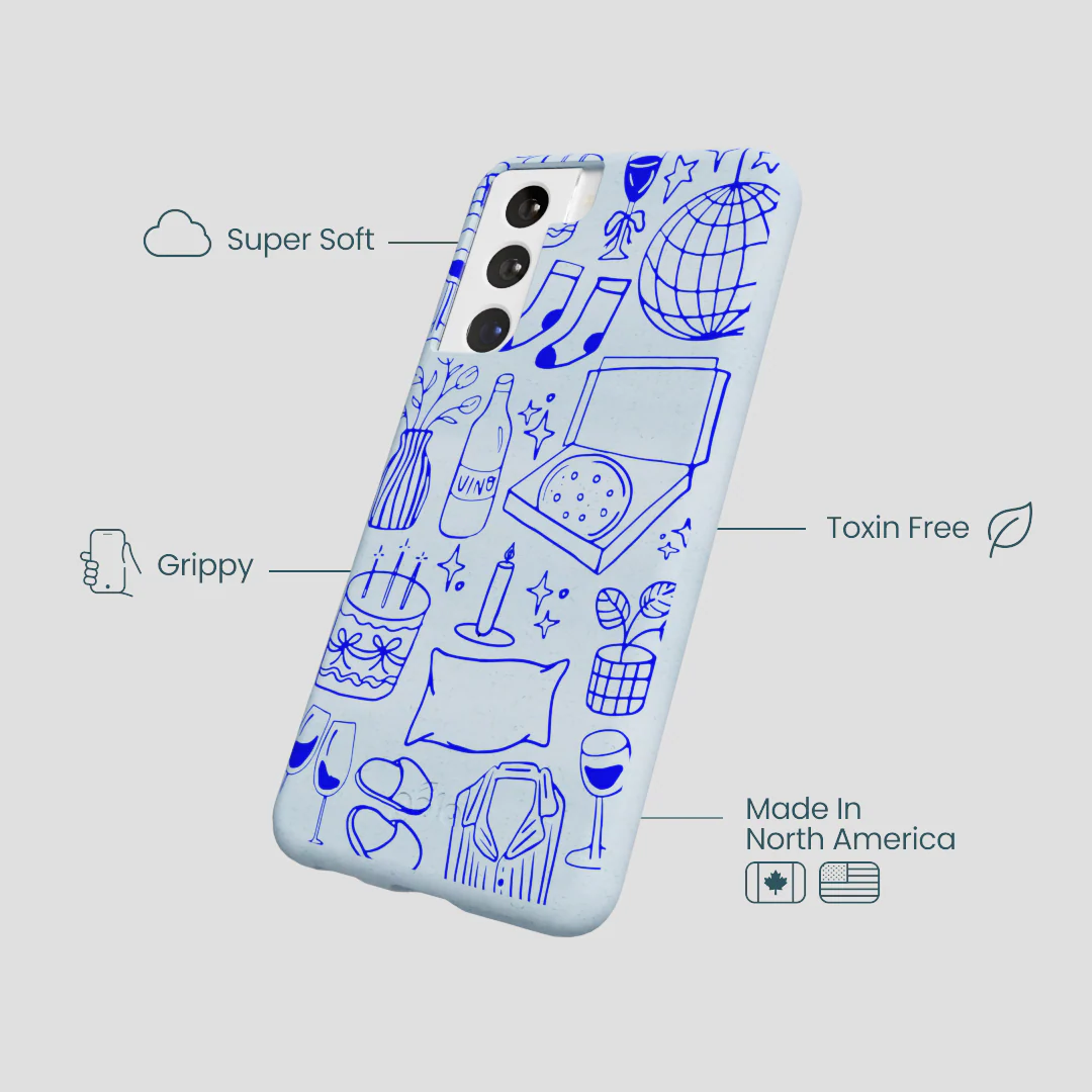 Powder Blue Home for Midnight Samsung Galaxy S22 Case - Image 4