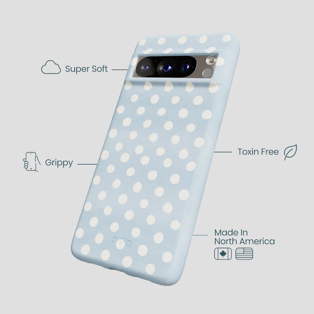 Powder Blue Indigo Dots Google Pixel 8 Pro Case - Image 4