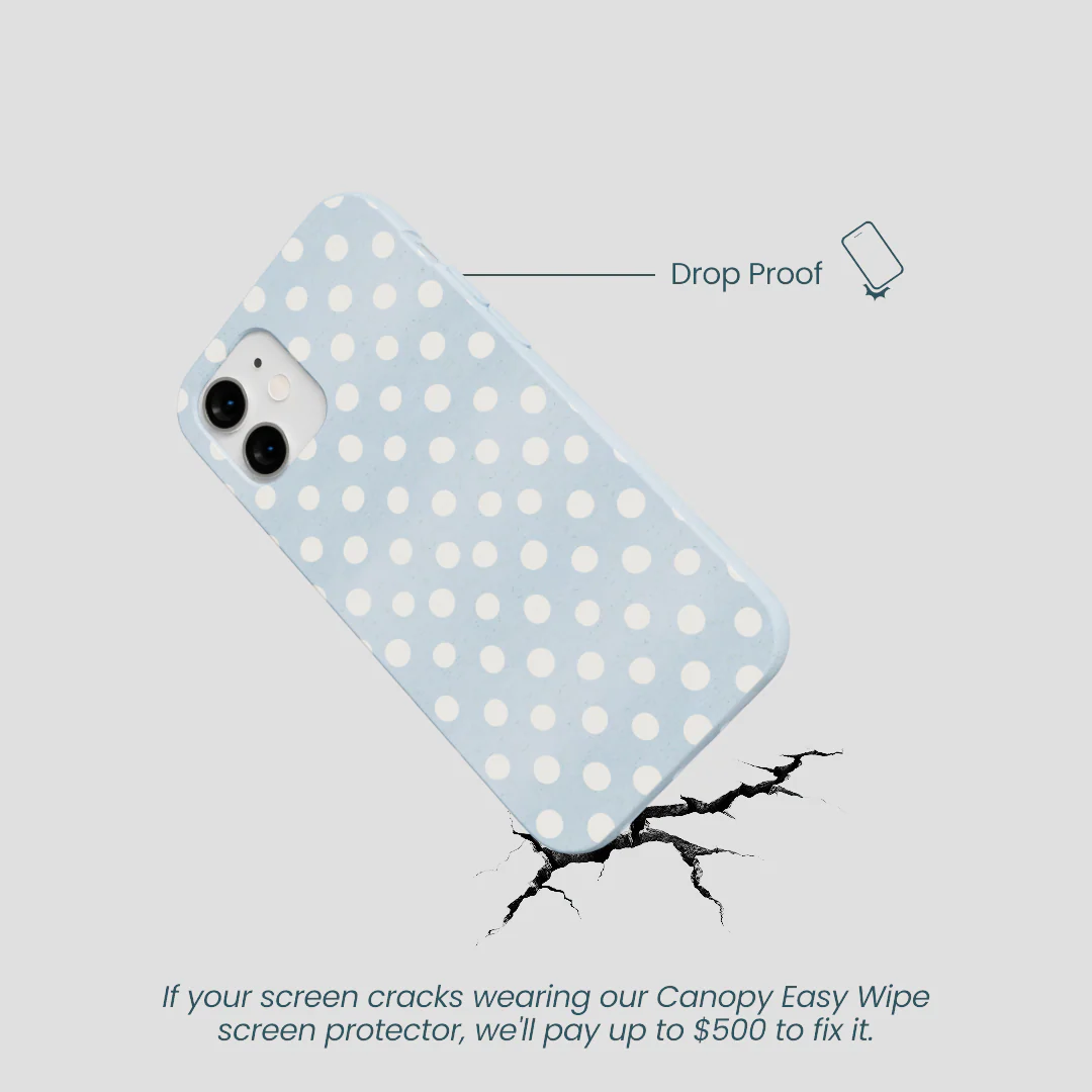 Powder Blue Indigo Dots iPhone 12 Mini Case - Image 5