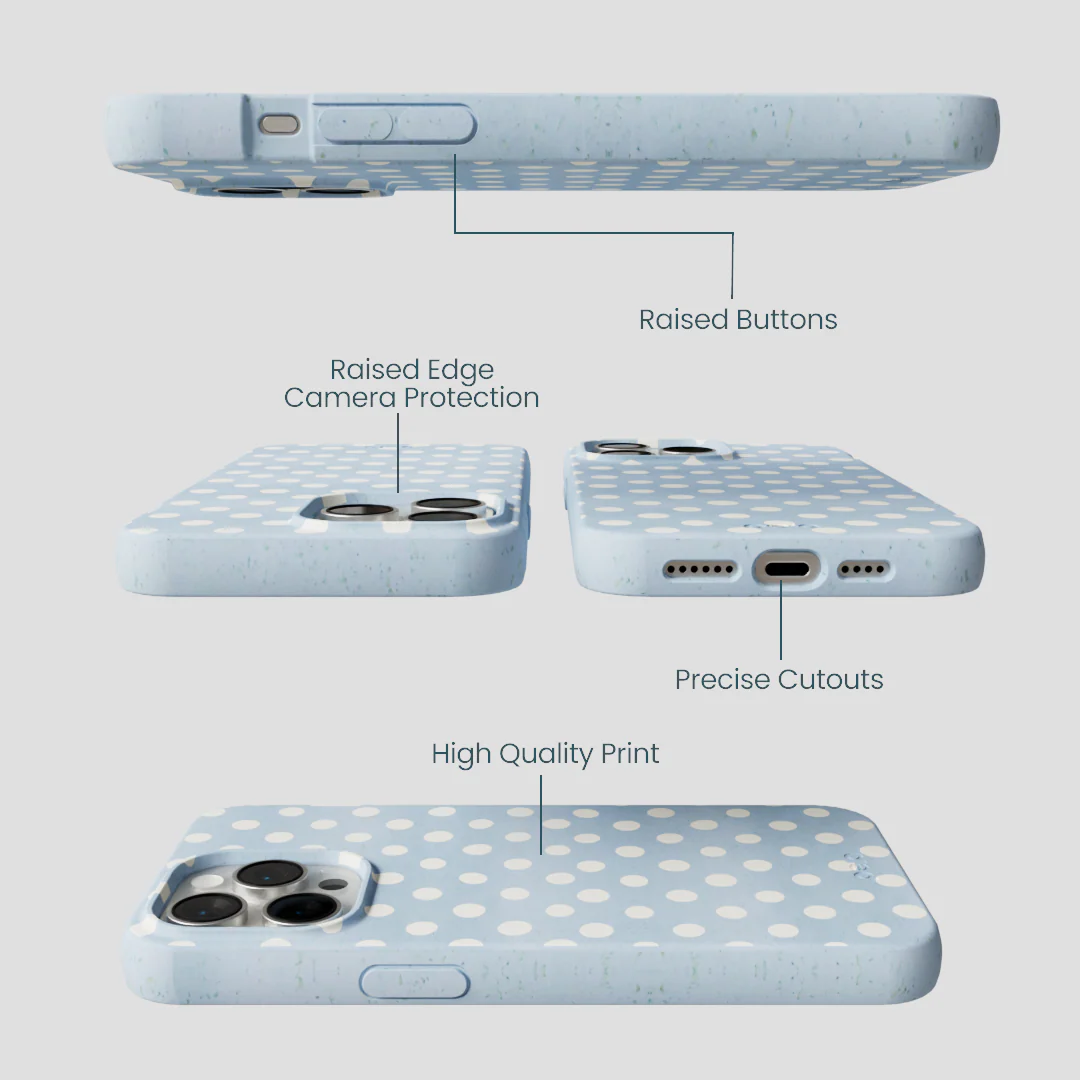 Powder Blue Indigo Dots iPhone 14 Pro Max Case - Image 3