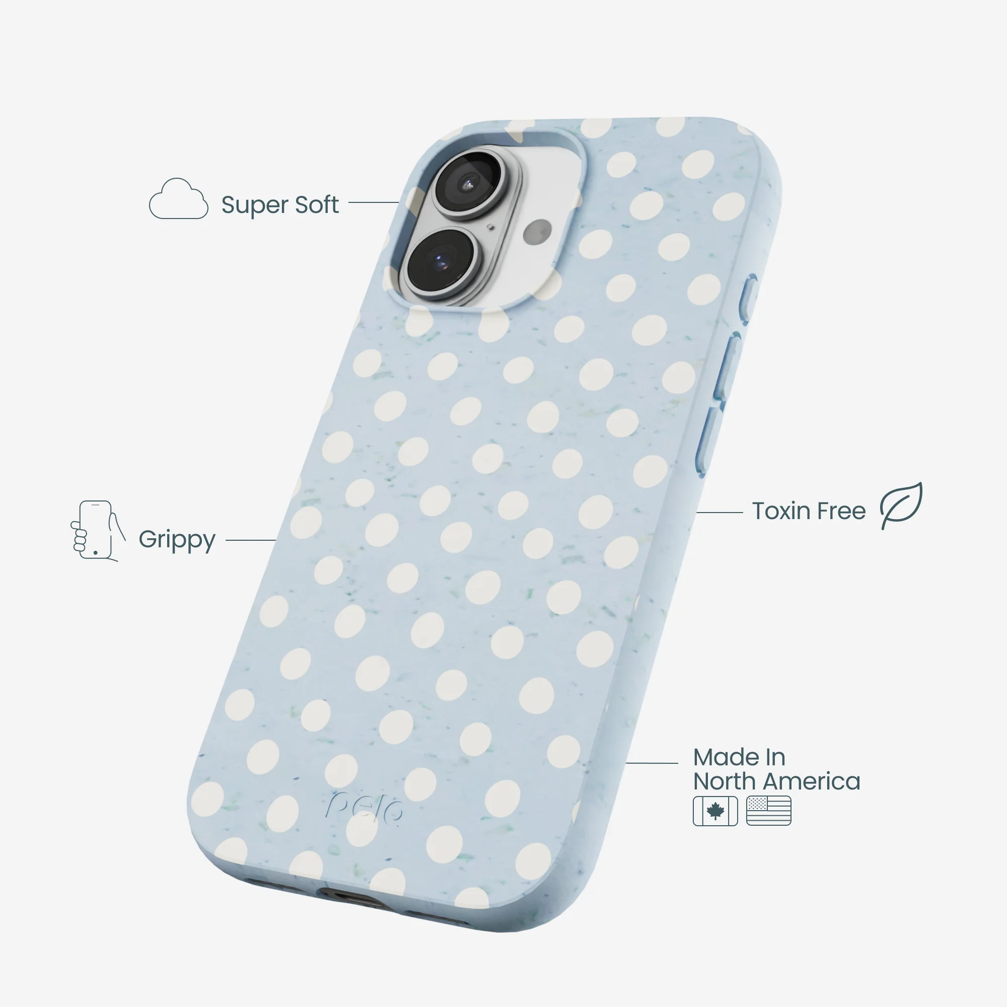 Powder Blue Indigo Dots iPhone 17 Case - Image 4