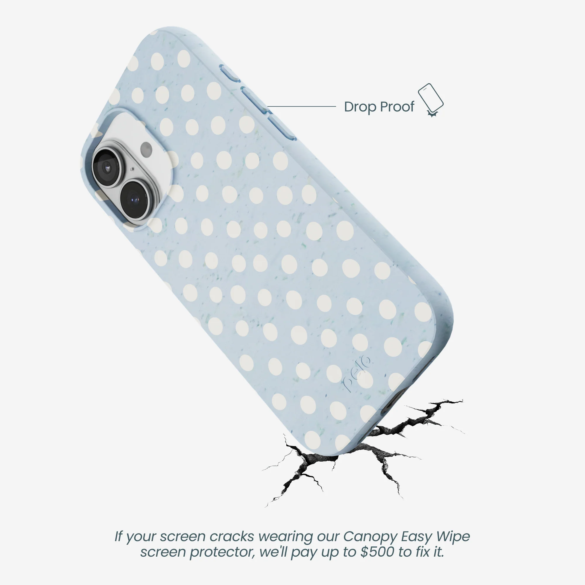 Powder Blue Indigo Dots iPhone 17 Case - Image 5