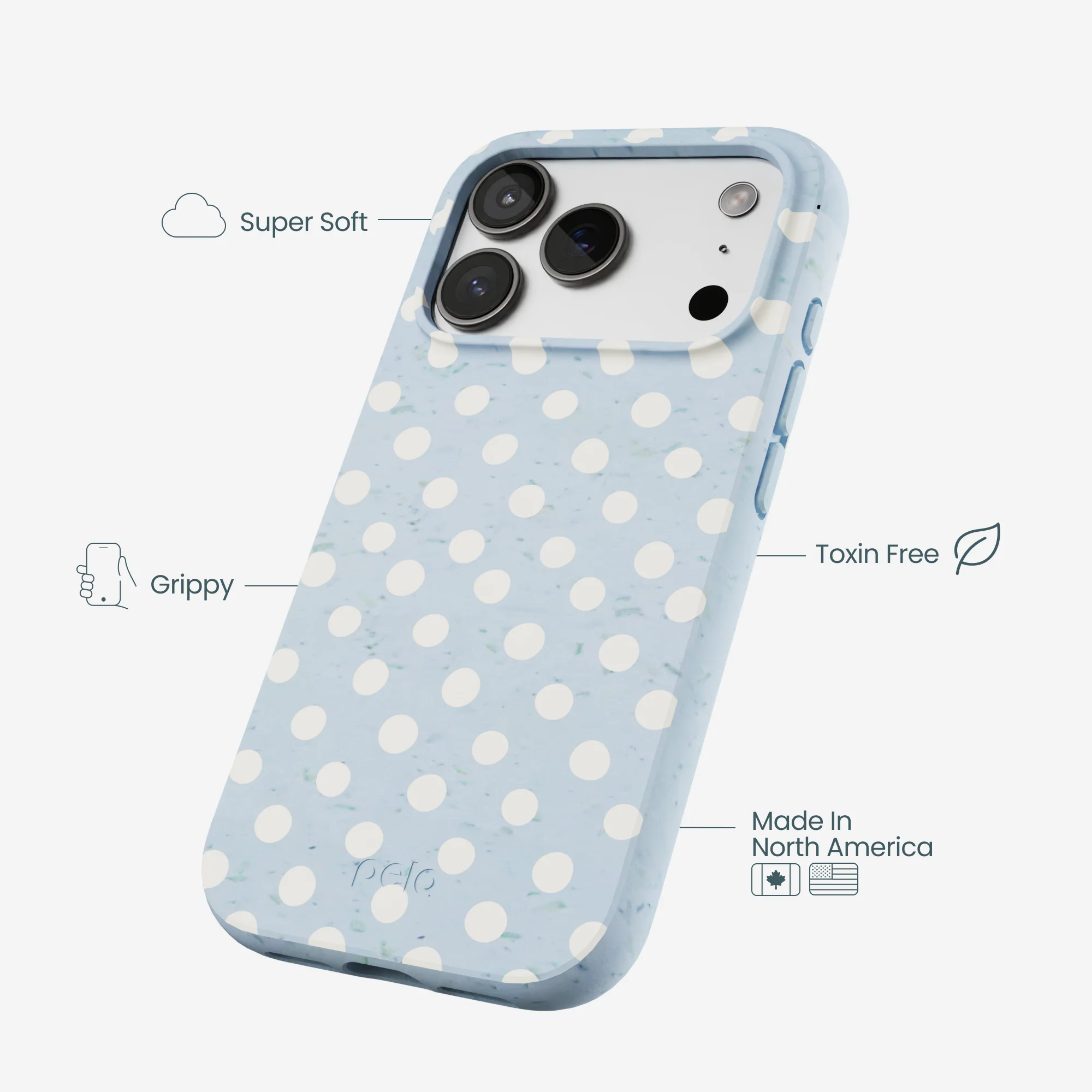 Powder Blue Indigo Dots iPhone 17 Pro Case - Image 4