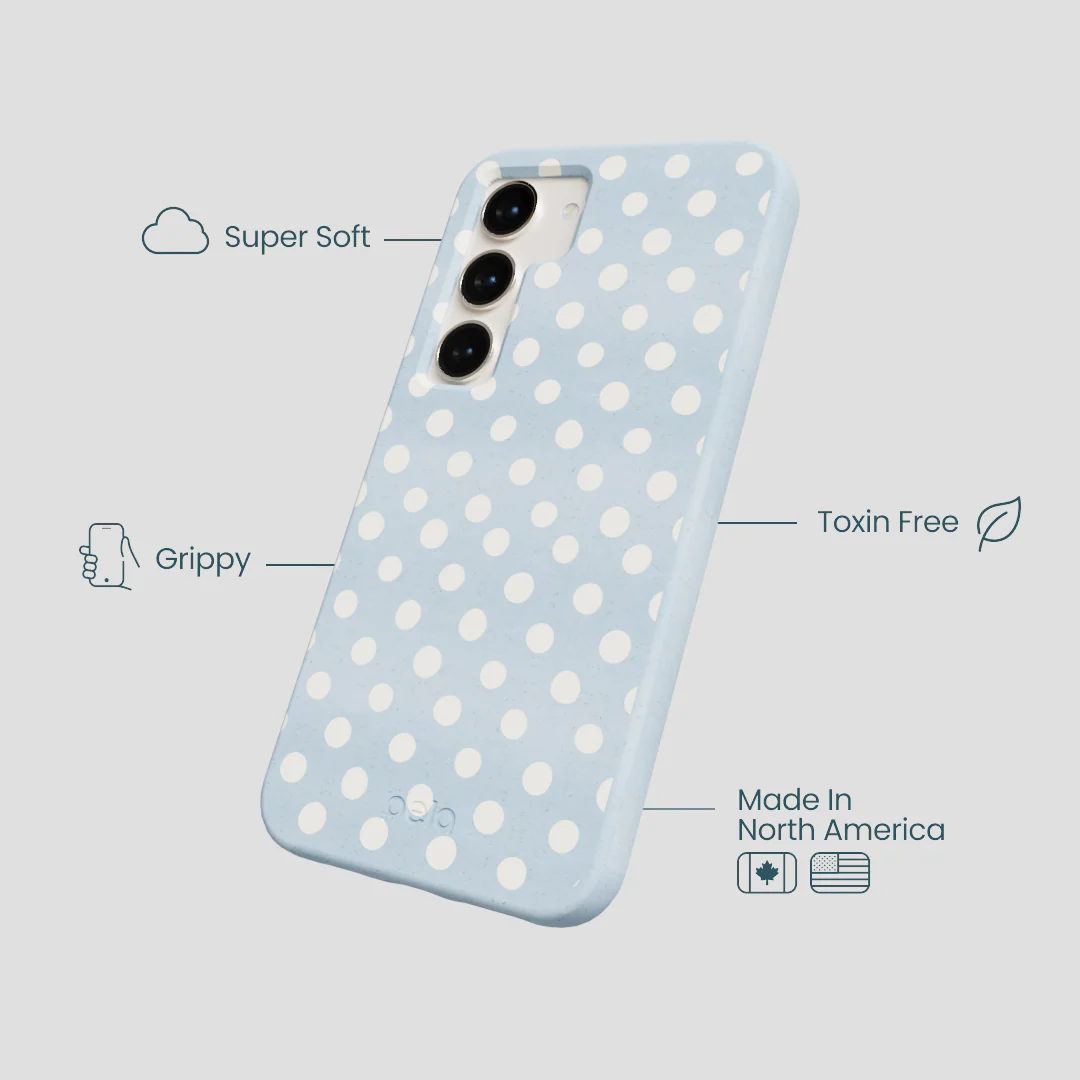 Powder Blue Indigo Dots Samsung Galaxy S23 Case - Image 4