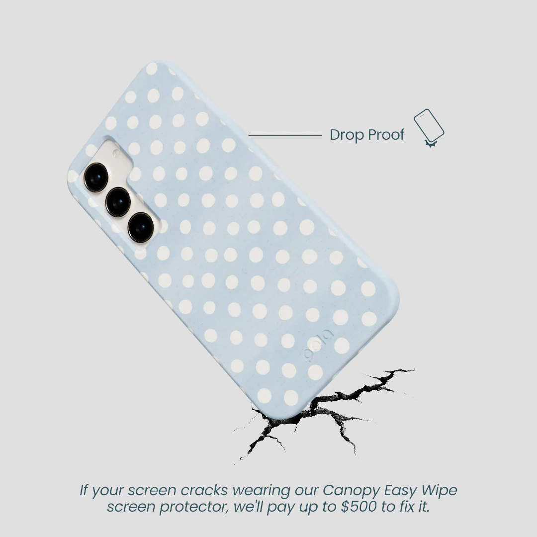 Powder Blue Indigo Dots Samsung Galaxy S24 Case - Image 5