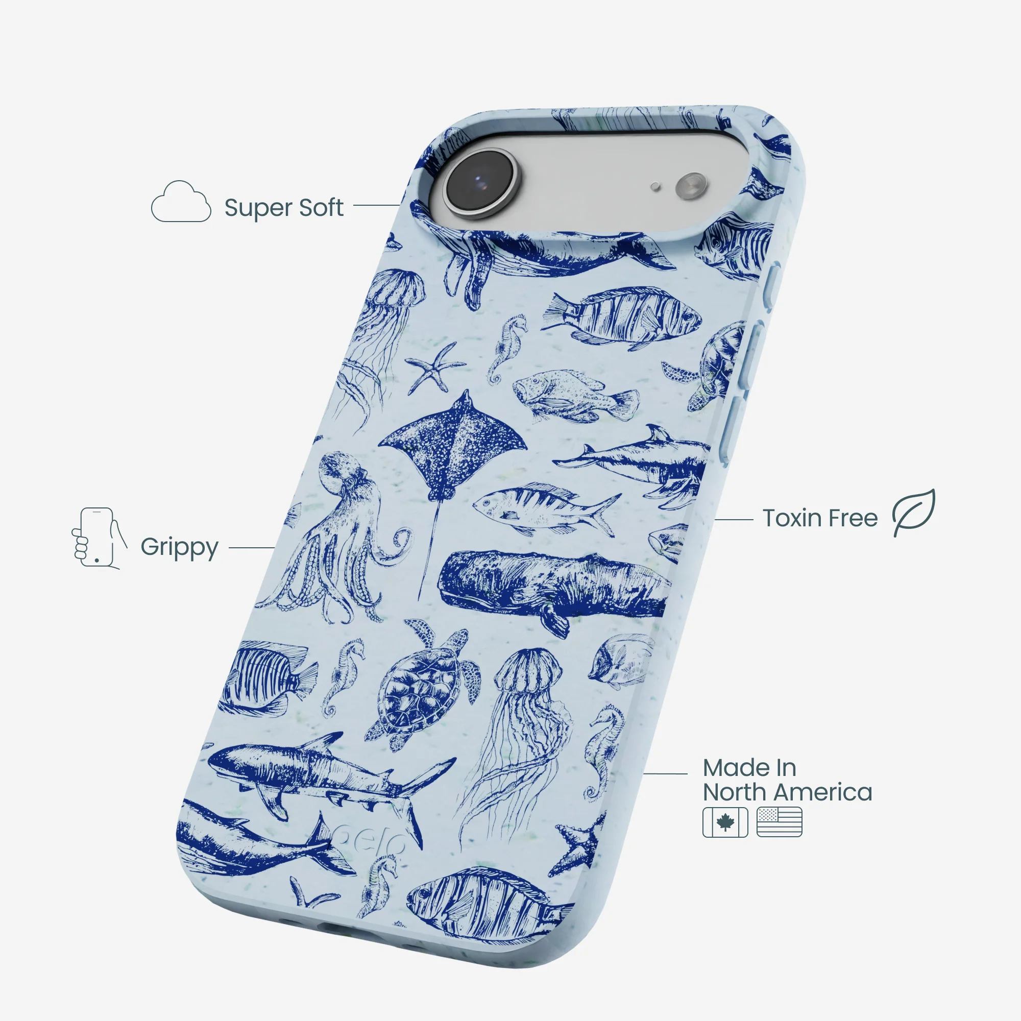 Powder Blue Marine Life iPhone Air Case - Image 4