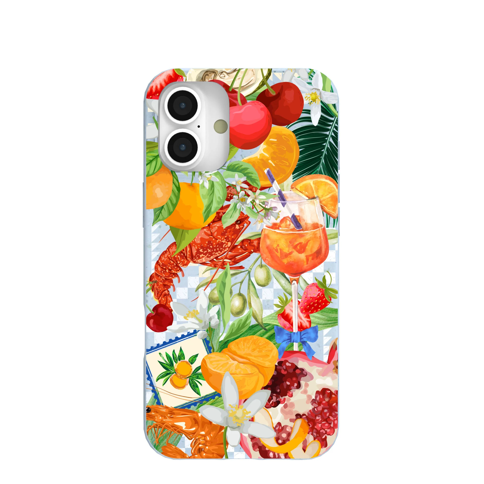 Powder Blue Mediterranean Summers iPhone 16 Plus Case