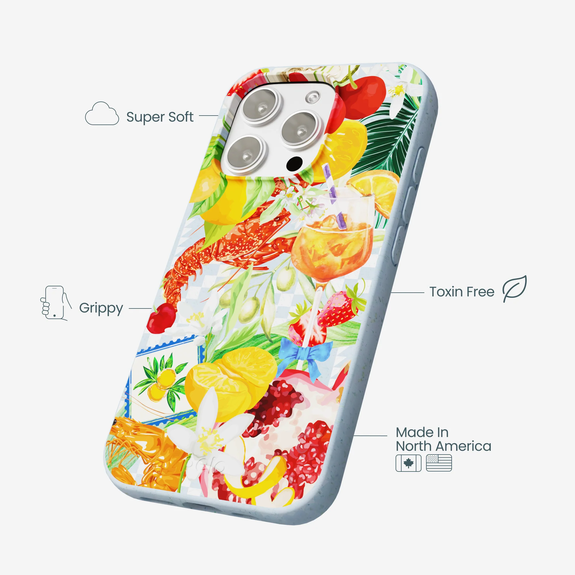 Powder Blue Mediterranean Summers iPhone 16 Pro Max Case - Image 4