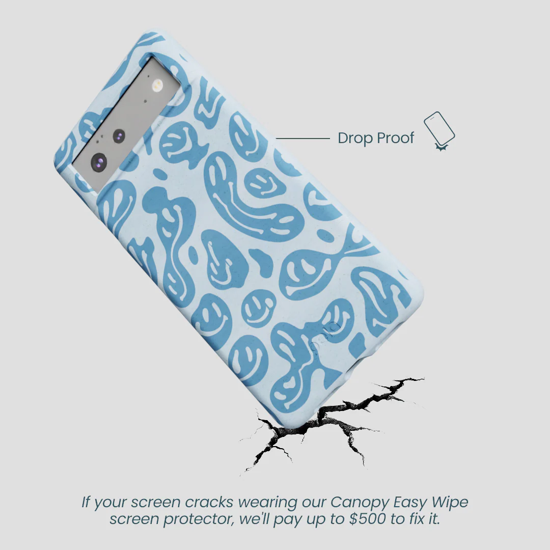 Powder Blue Melting Faces Google Pixel 6a Case - Image 4