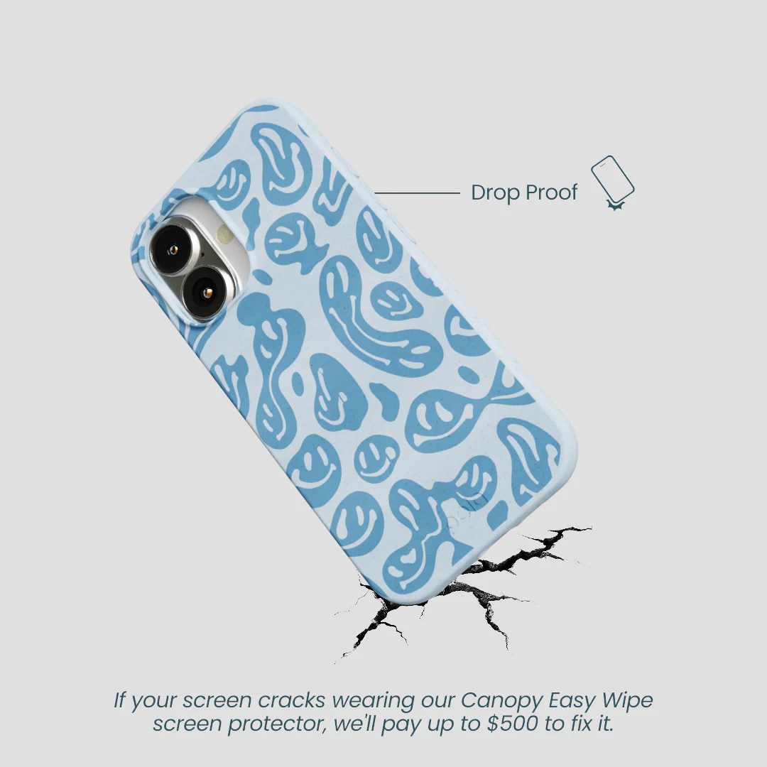 Powder Blue Melting Faces iPhone 16 Case - Image 4