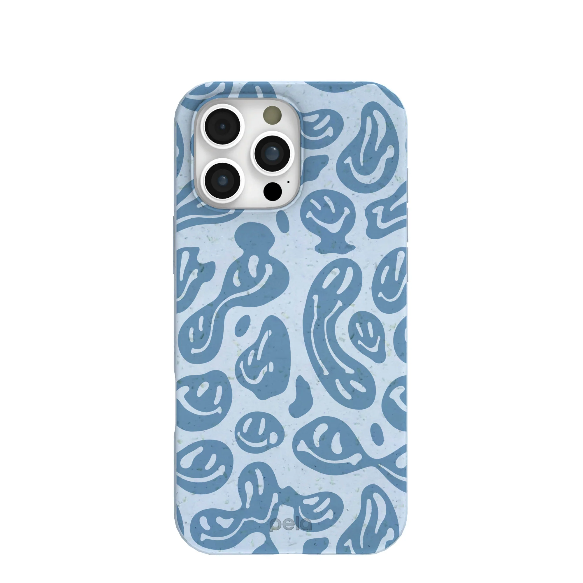 Powder Blue Melting Faces iPhone 16 Pro Max Case