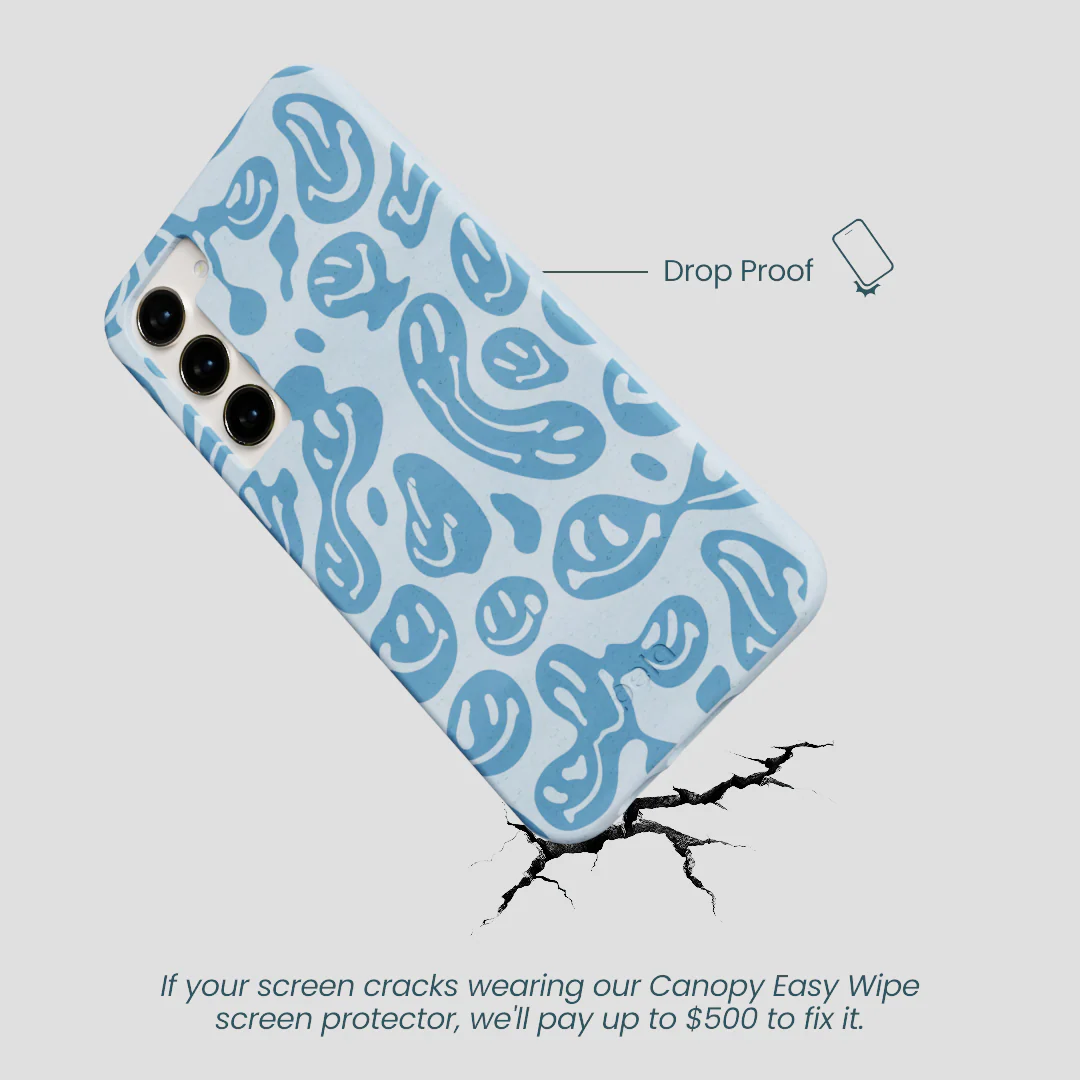Powder Blue Melting Faces Samsung Galaxy S24+(Plus) Case - Image 4