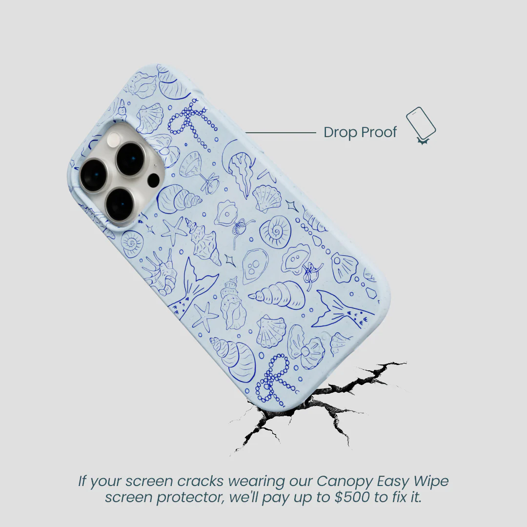 Powder Blue Ocean Charms iPhone 14 Pro Case - Image 5