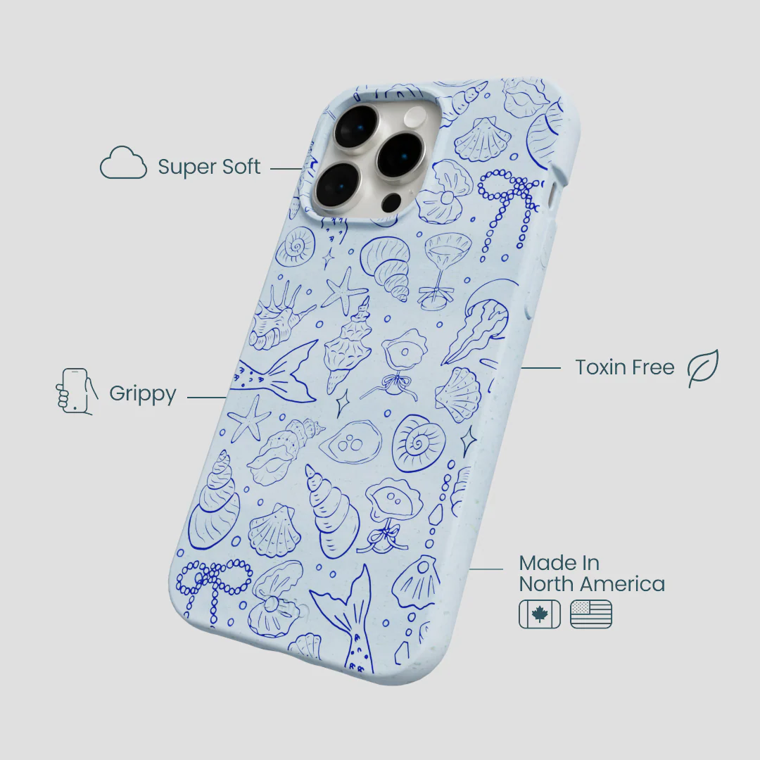 Powder Blue Ocean Charms iPhone 15 Pro Max Case - Image 4