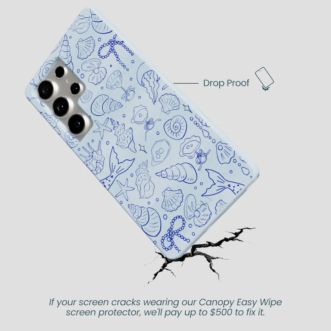 Powder Blue Ocean Charms Samsung Galaxy S25 Ultra Case - Image 5
