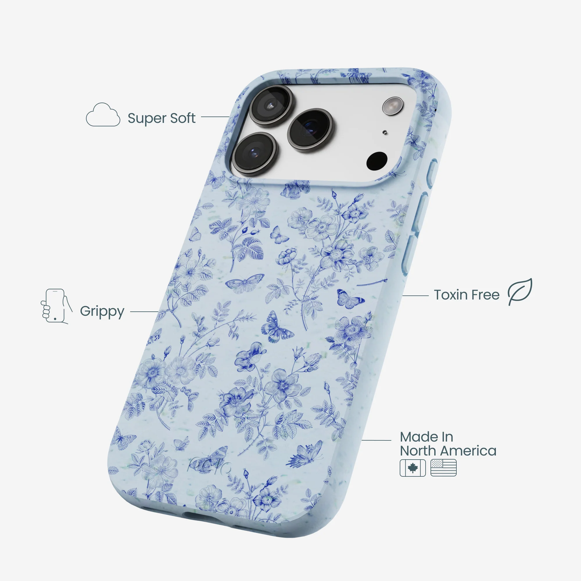 Powder Blue Porcelain iPhone 17 Pro Case - Image 4
