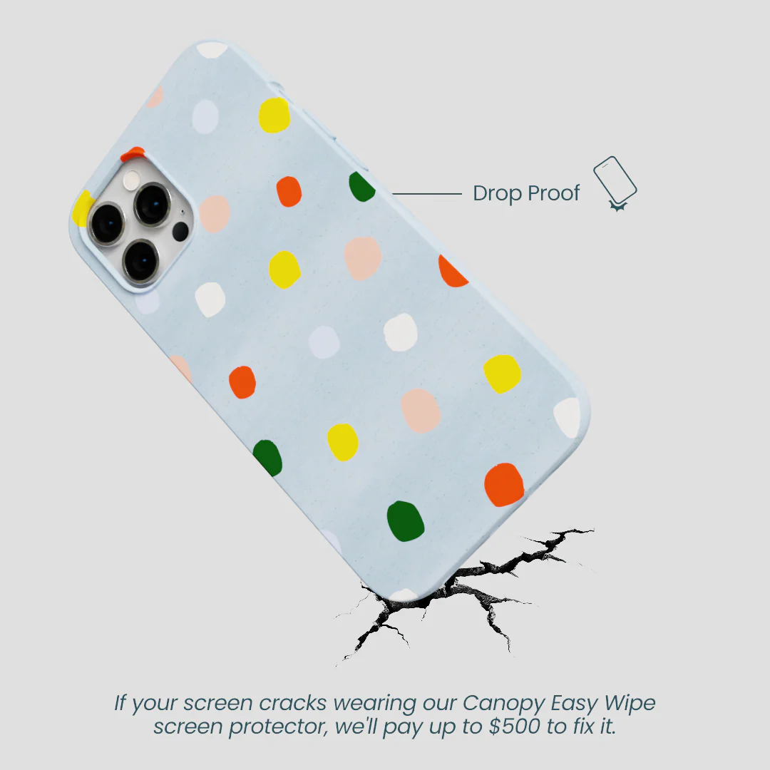 Powder Blue Rainbow Dots iPhone 12 Pro Max Case - Image 5