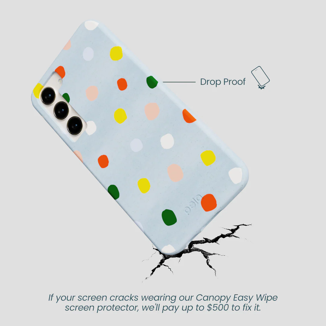 Powder Blue Rainbow Dots Samsung Galaxy S23+(Plus) Case - Image 5