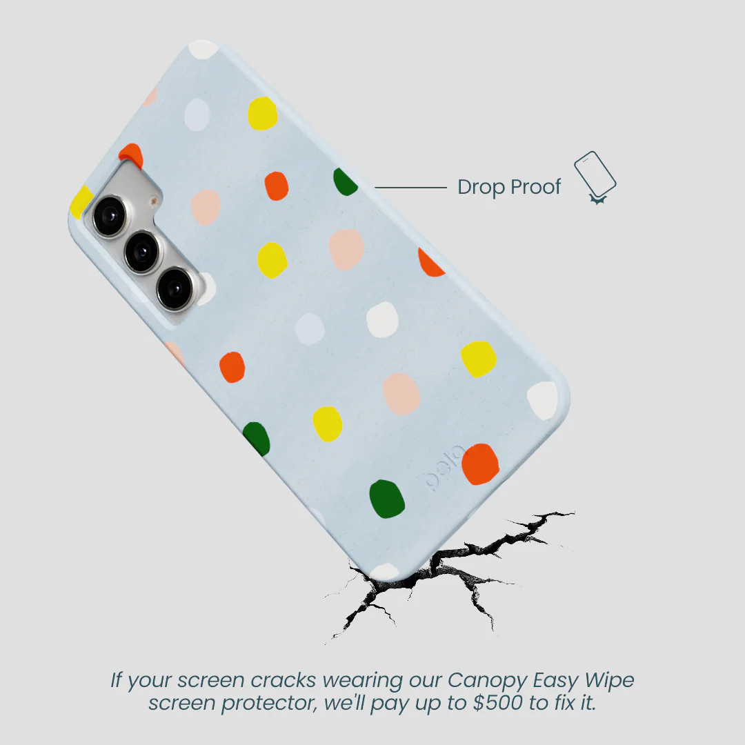 Powder Blue Rainbow Dots Samsung Galaxy S25+(Plus) Case - Image 5