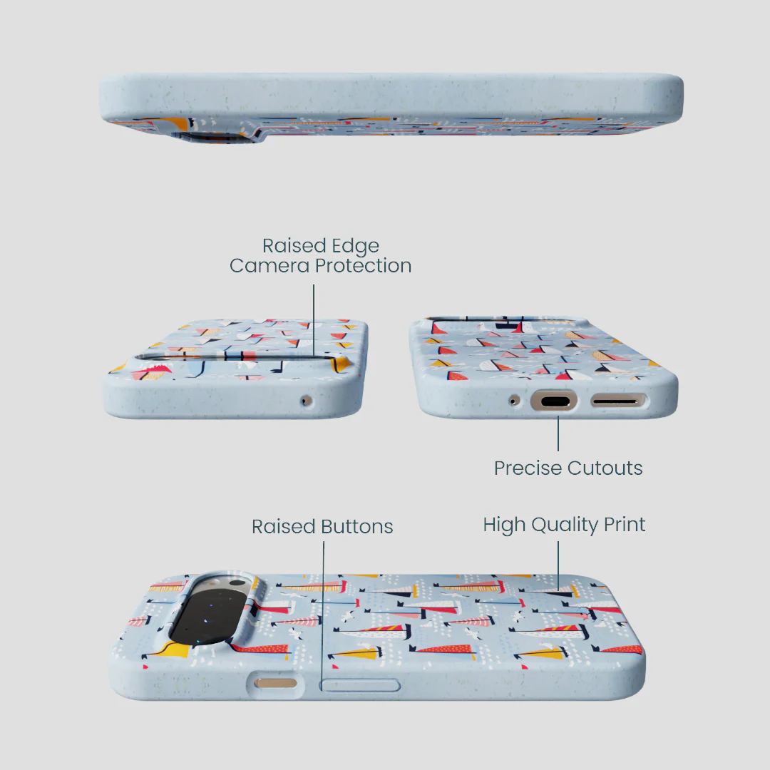 Powder Blue Sails and Seagulls Google Pixel 9/9 Pro Case - Image 2