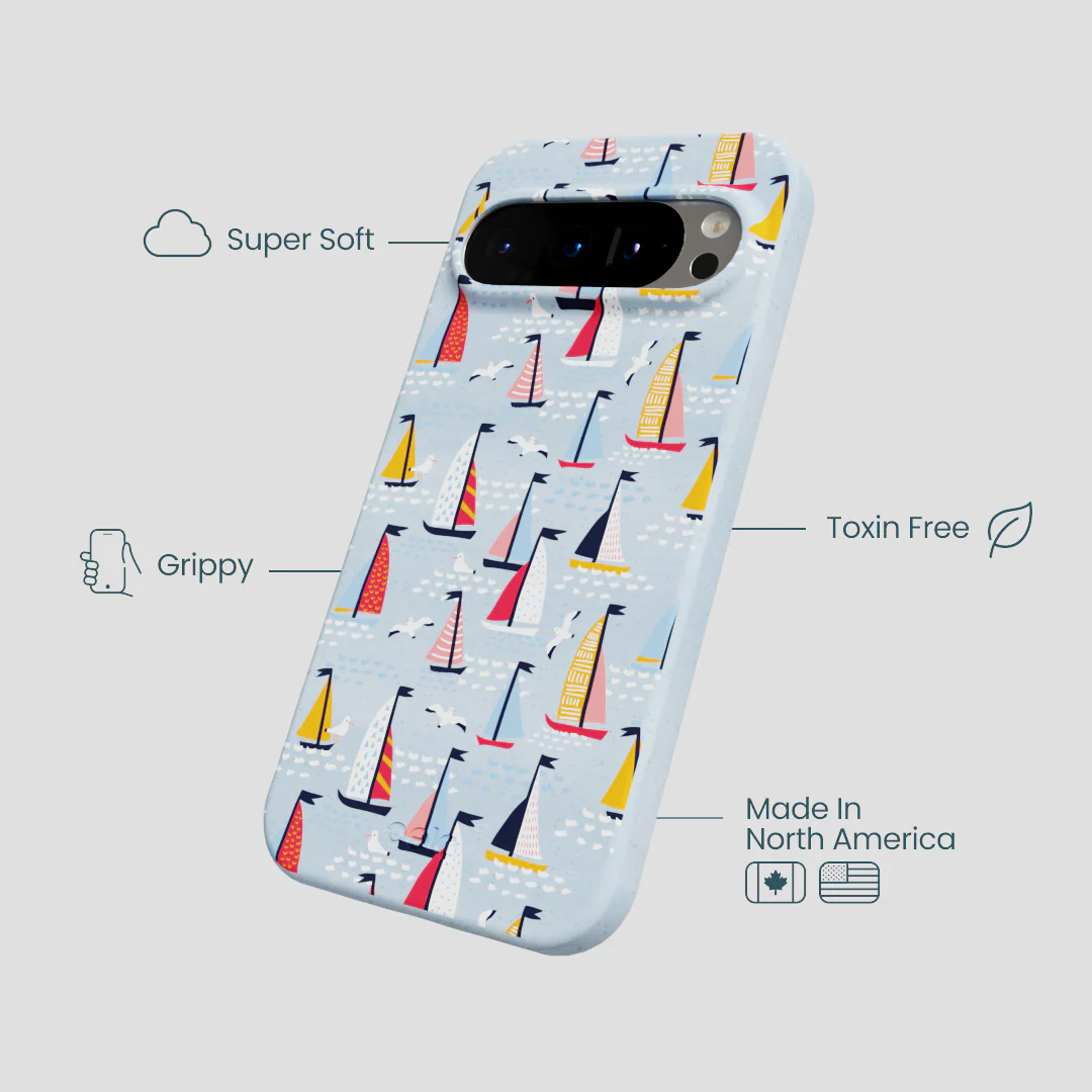 Powder Blue Sails and Seagulls Google Pixel 9/9 Pro Case - Image 3