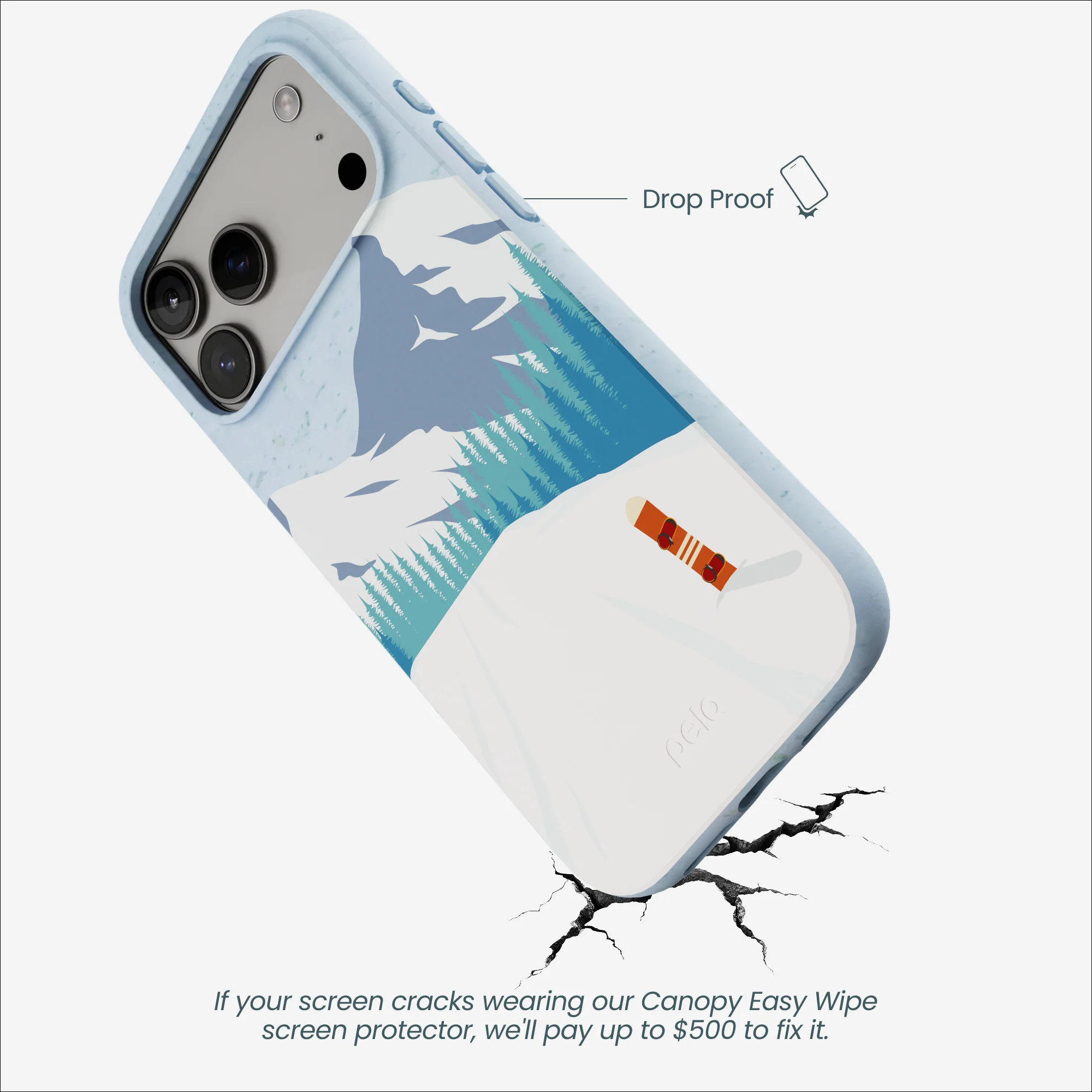 Powder Blue Shredding Peaks iPhone 17 Pro Max Case - Image 5