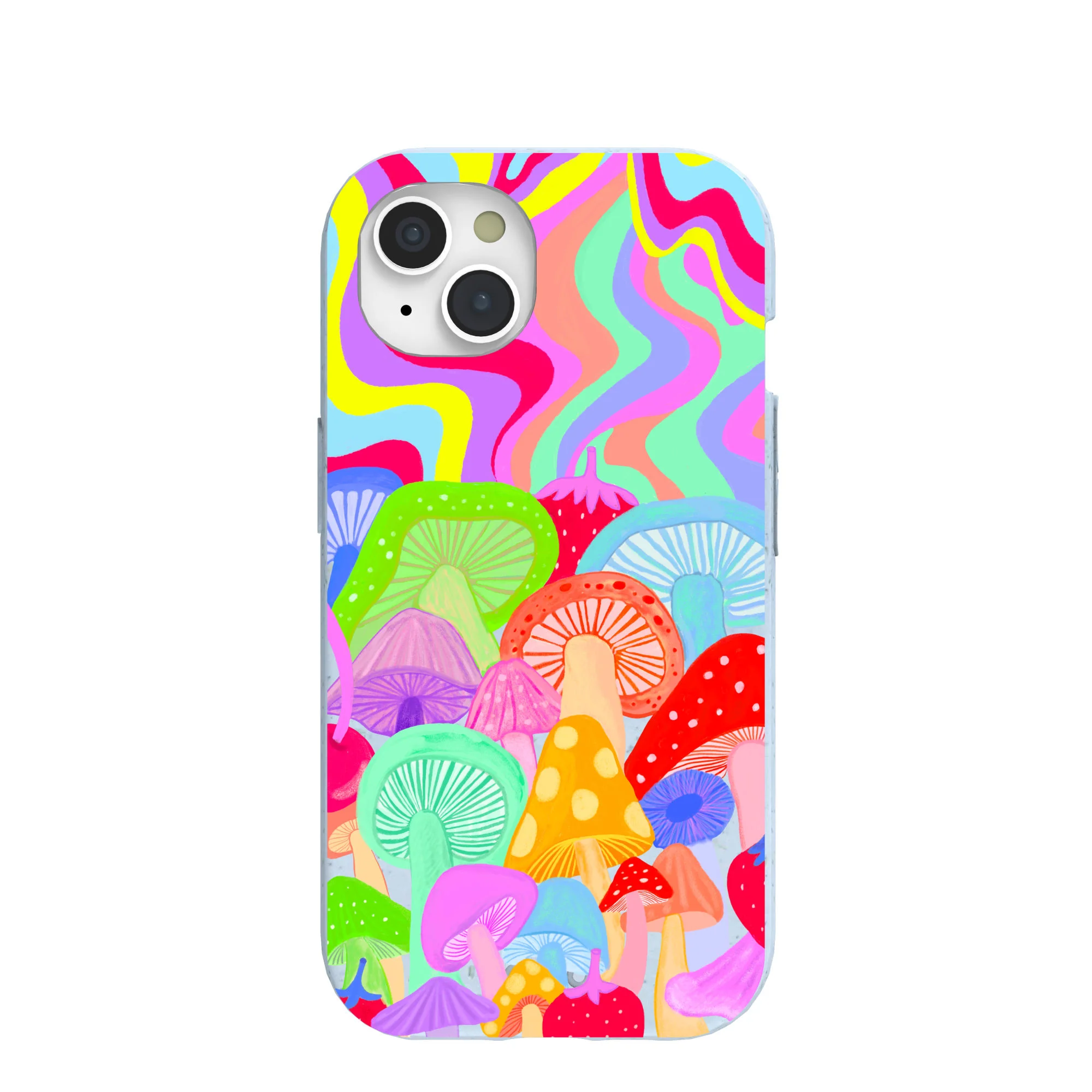 Powder Blue Shroom Spiral iPhone 15 Case