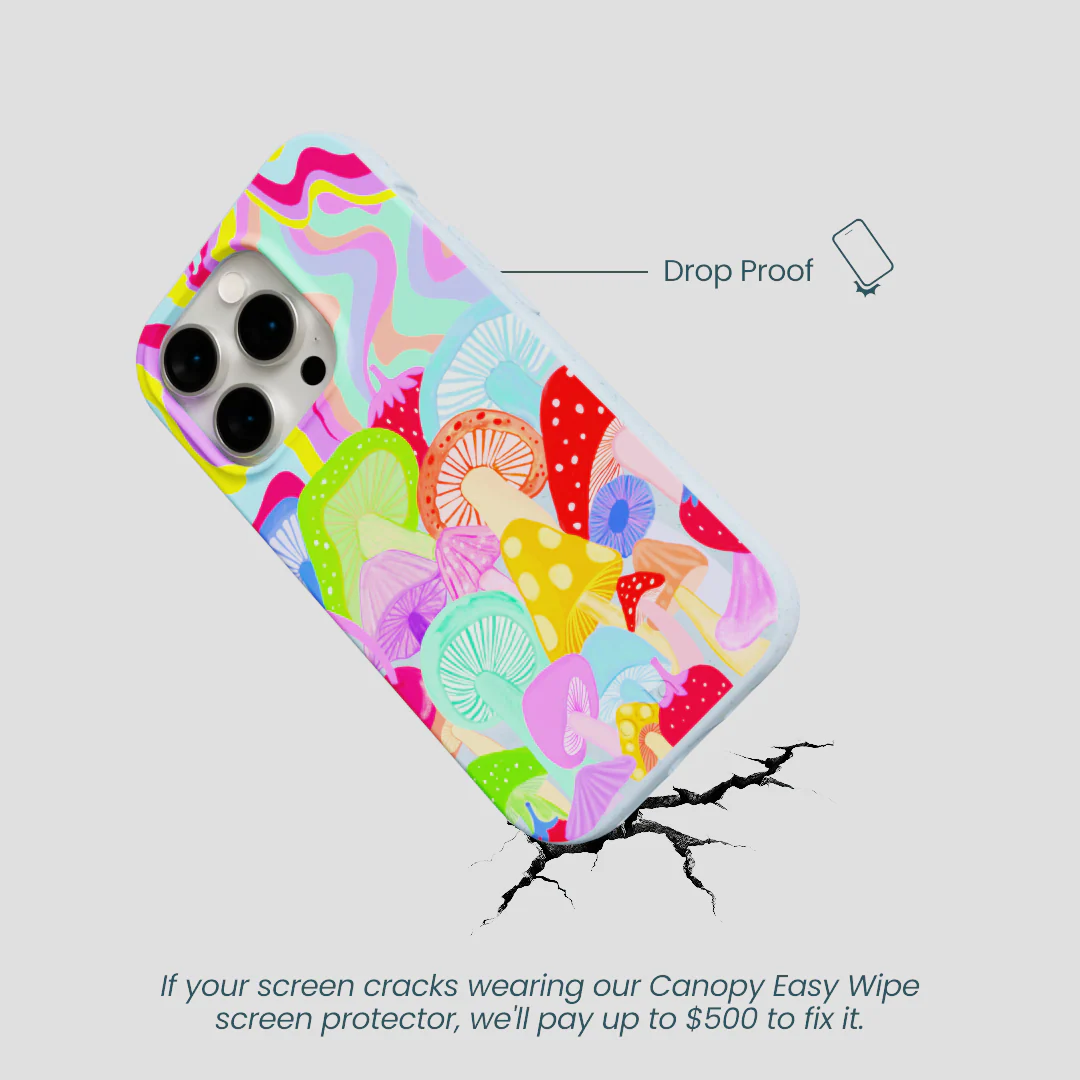 Powder Blue Shroom Spiral iPhone 15 Pro Case - Image 5