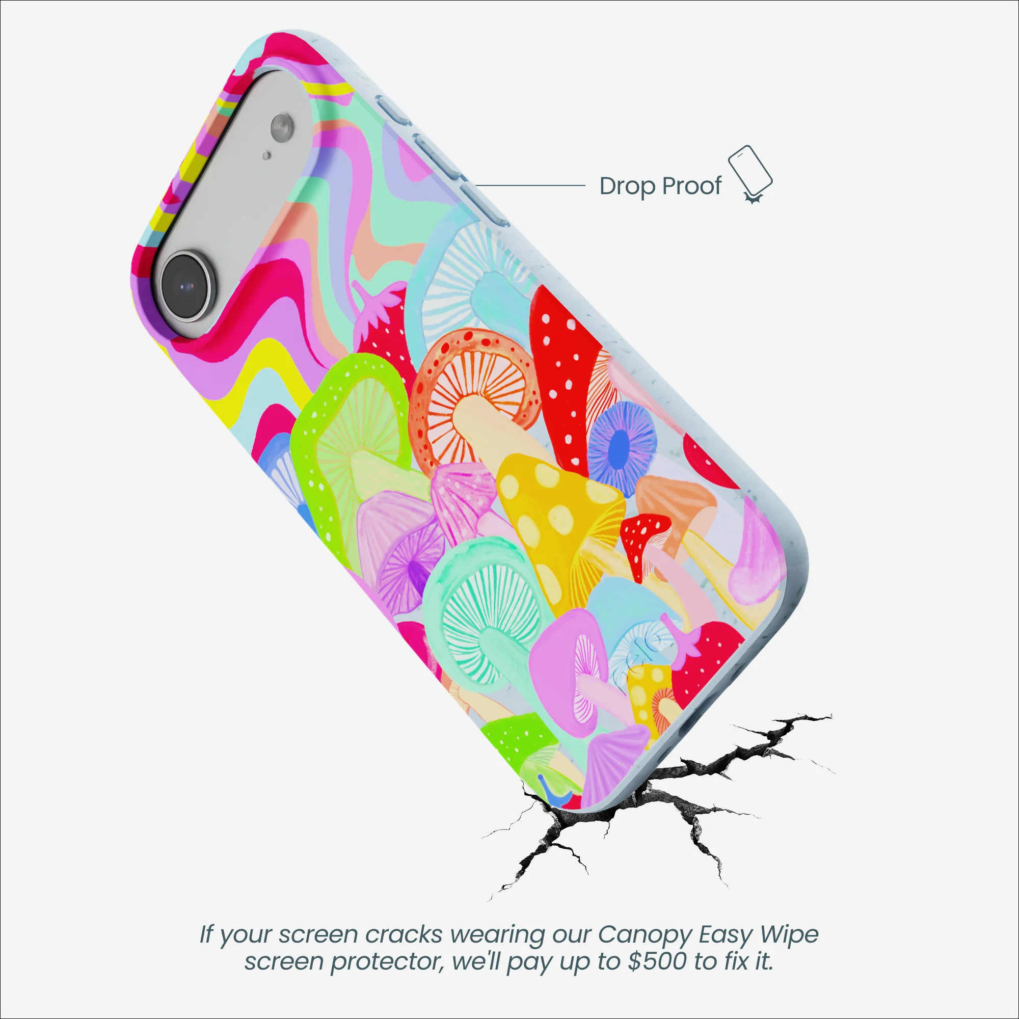 Powder Blue Shroom Spiral iPhone Air Case - Image 5