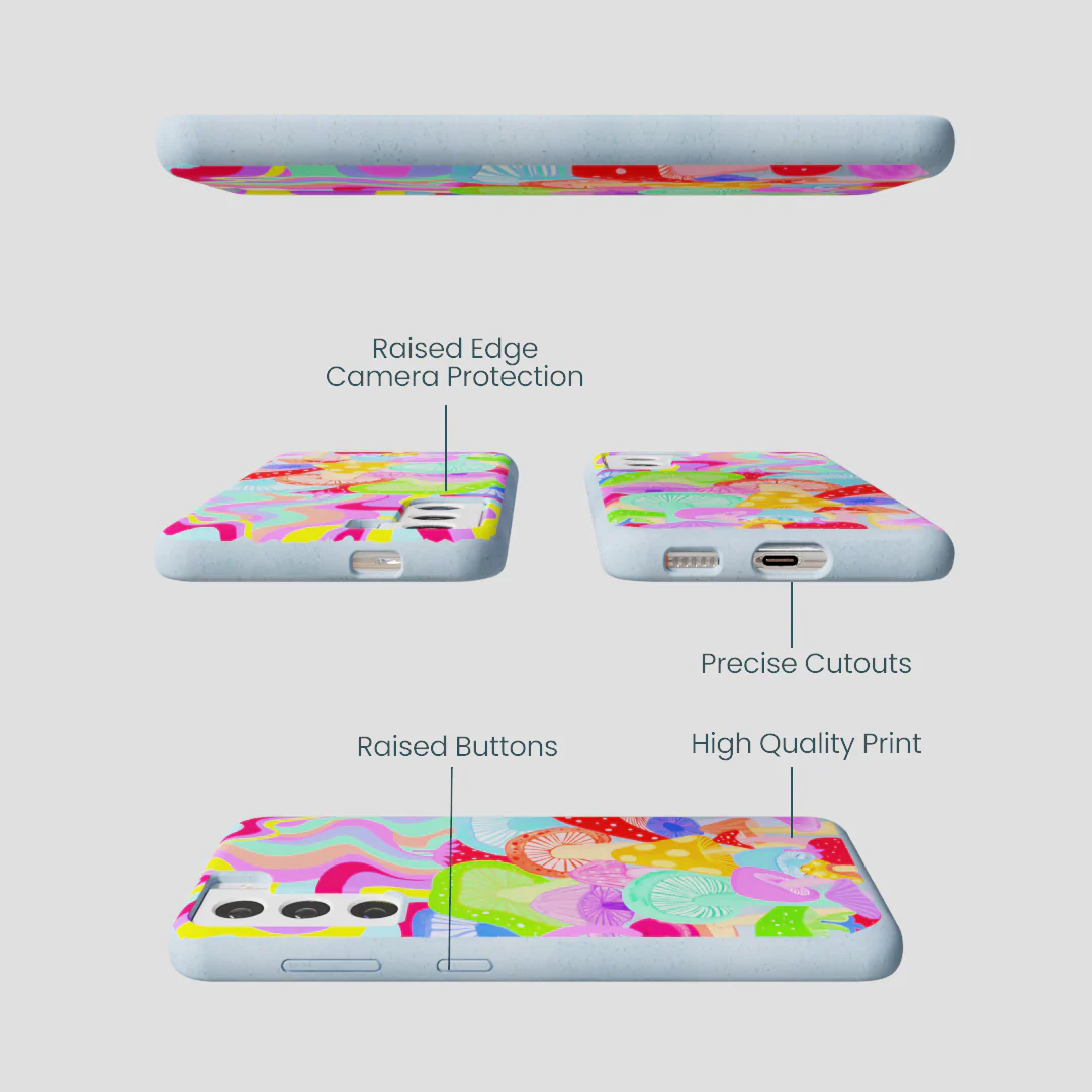 Powder Blue Shroom Spiral Samsung Galaxy S22 Case - Image 2