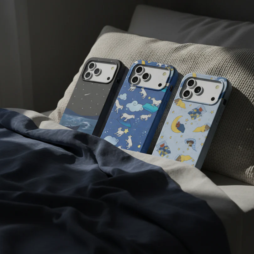 Powder Blue Starlight Sleep iPhone 14 Plus Case - Image 6