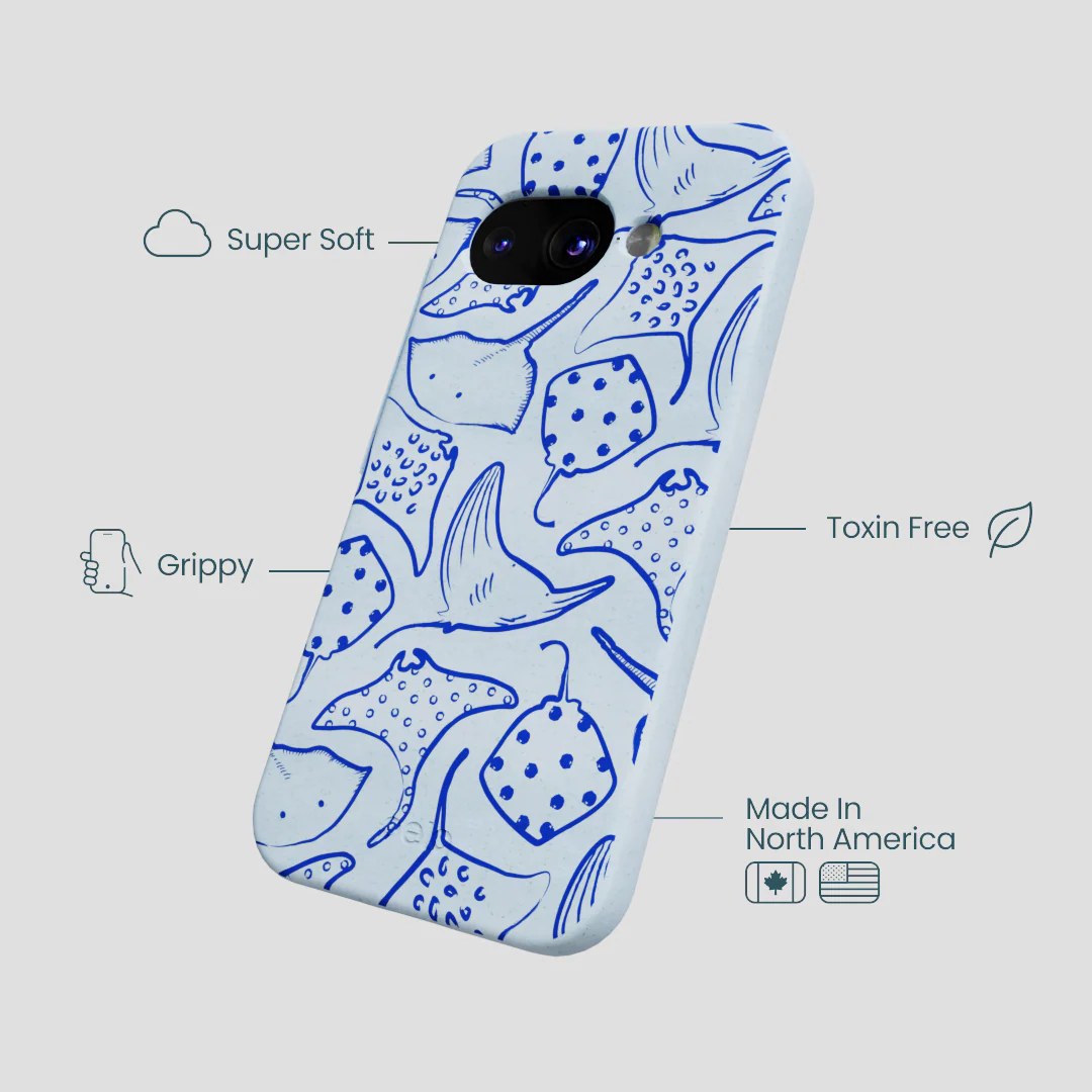 Powder Blue Stingray Fever Google Pixel 9a Case - Image 3