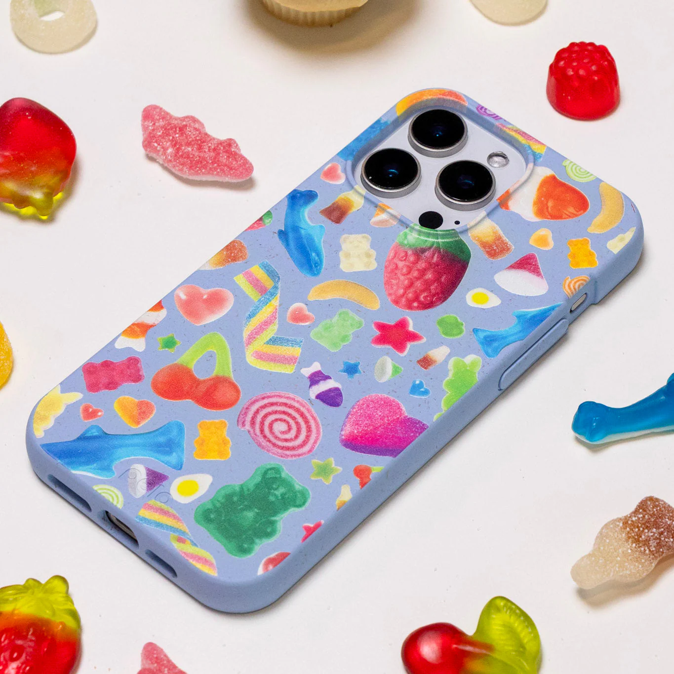 Powder Blue Super Gummies iPhone 13 Case - Image 2