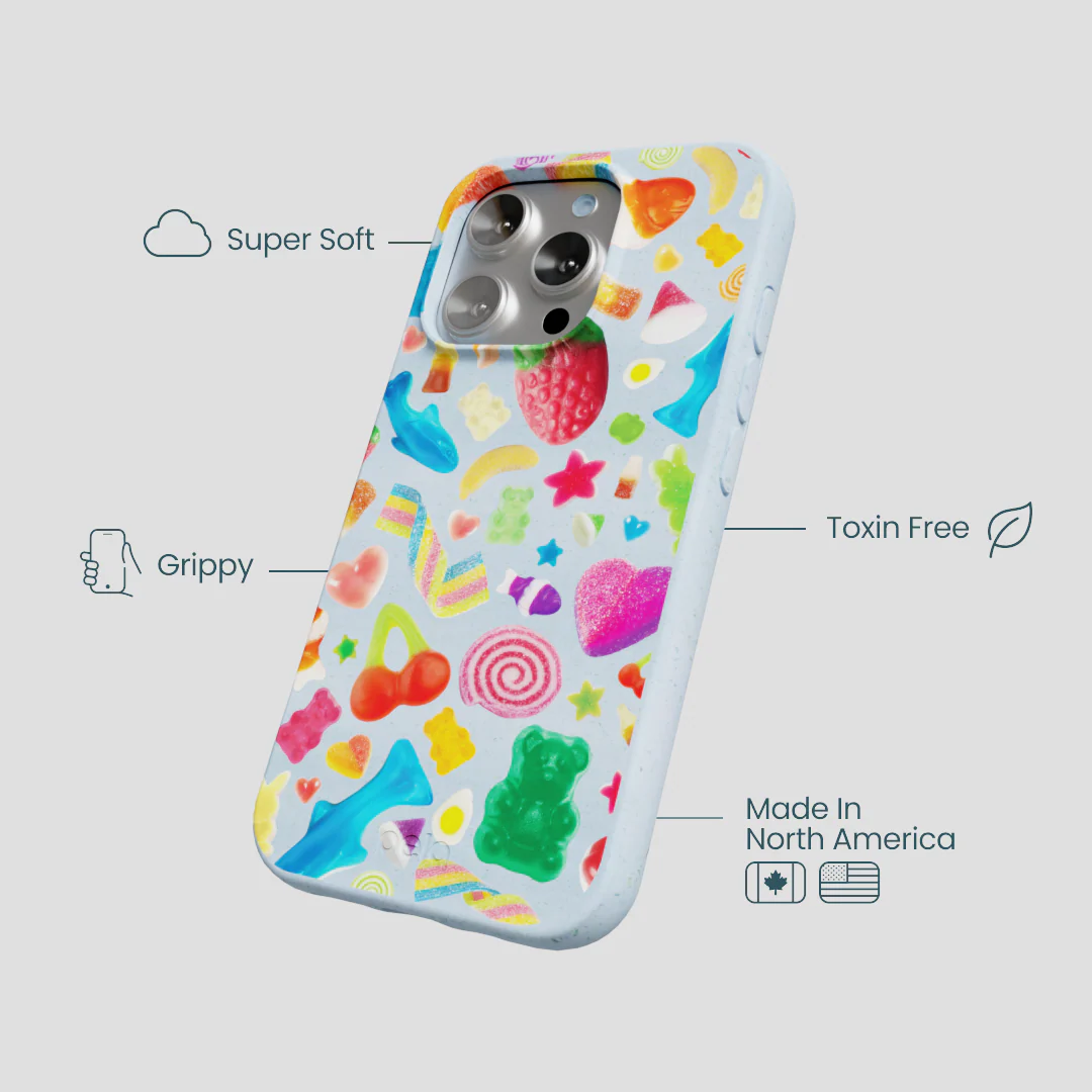 Powder Blue Super Gummies iPhone 16 Pro Case - Image 4