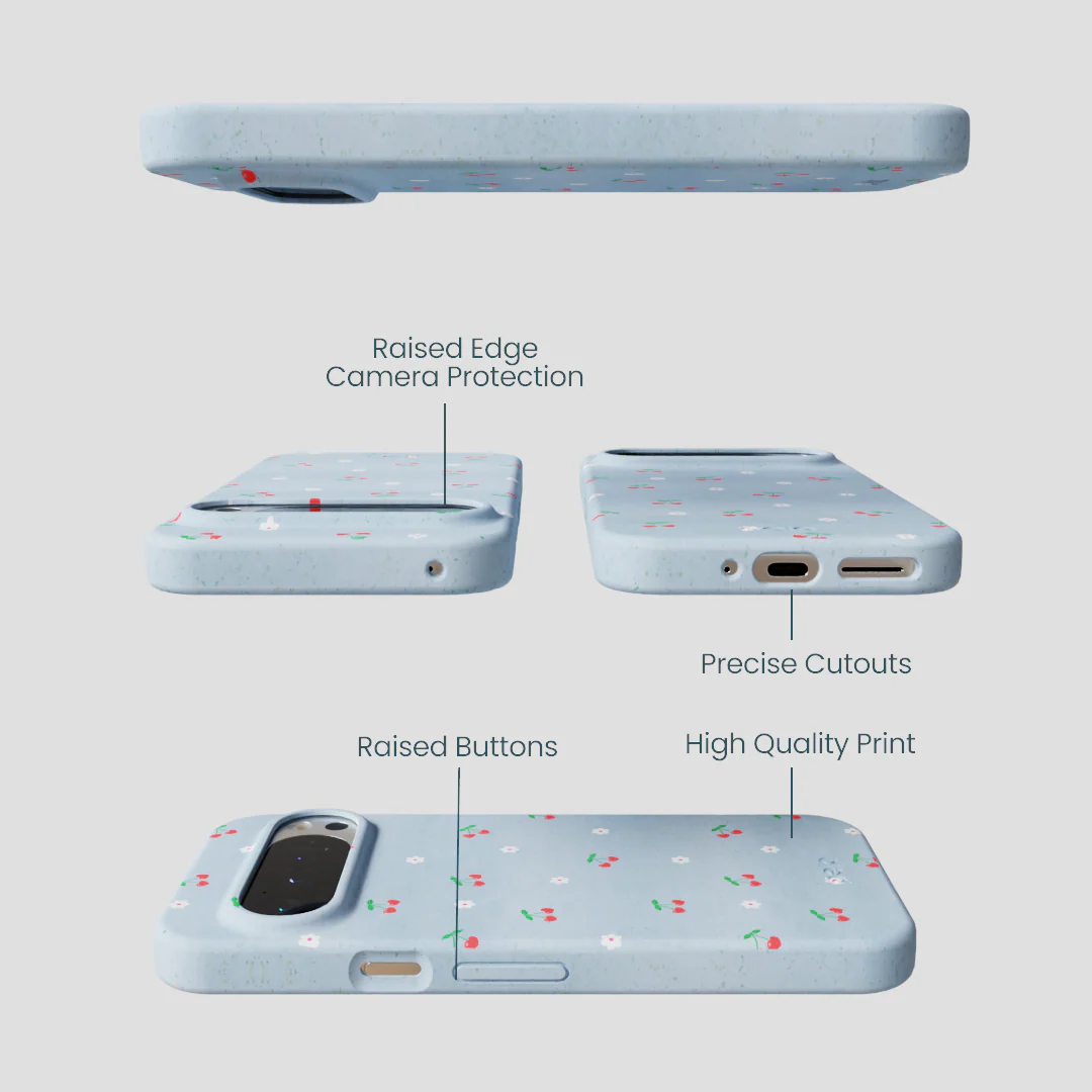 Powder Blue Sweet Cherries Google Pixel 9/9 Pro Case - Image 2
